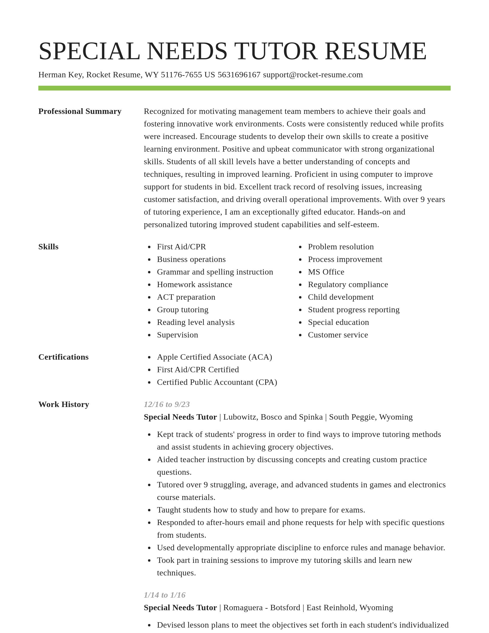 Smart resume template