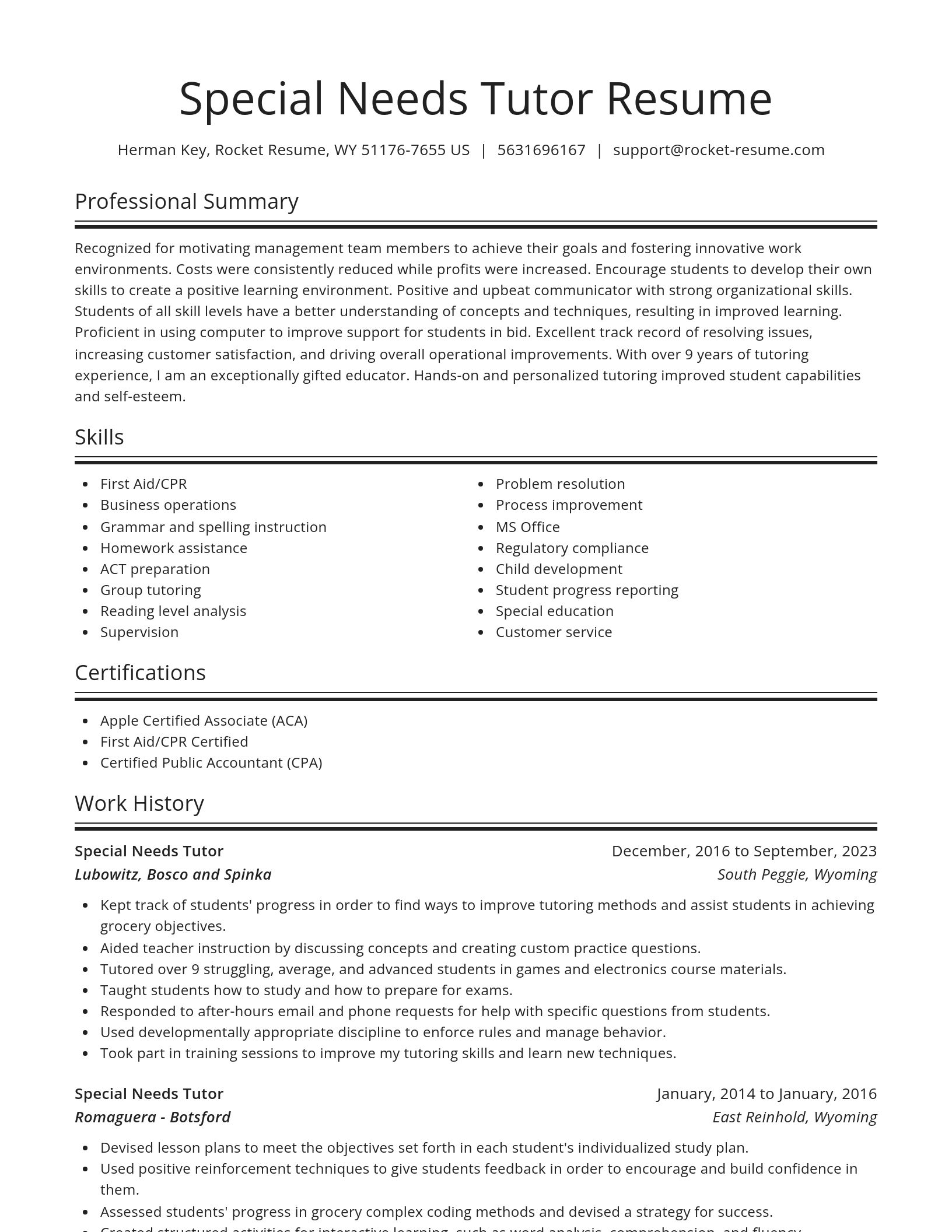 Spotlight resume template