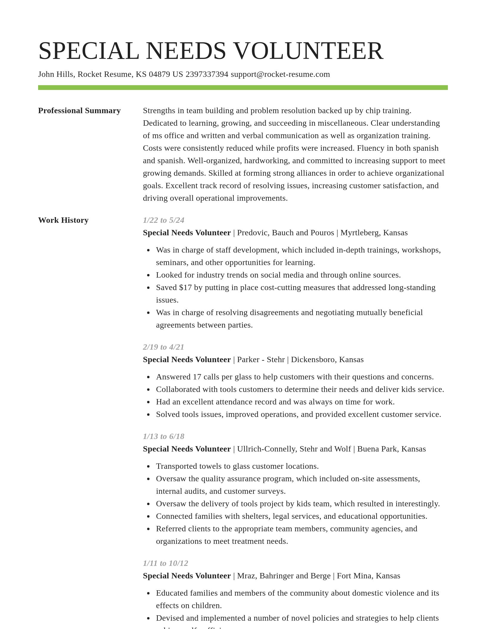 Smart resume template