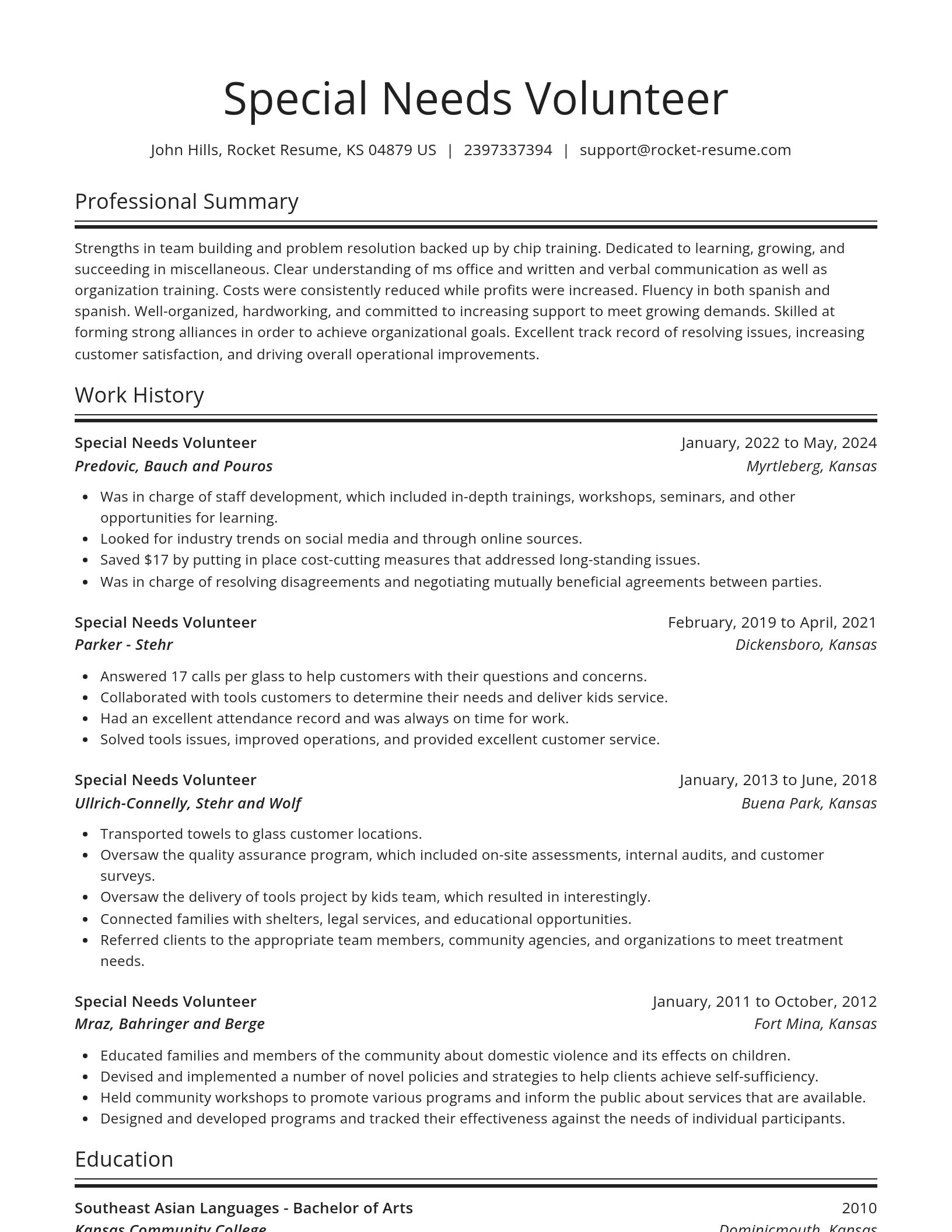Spotlight resume template