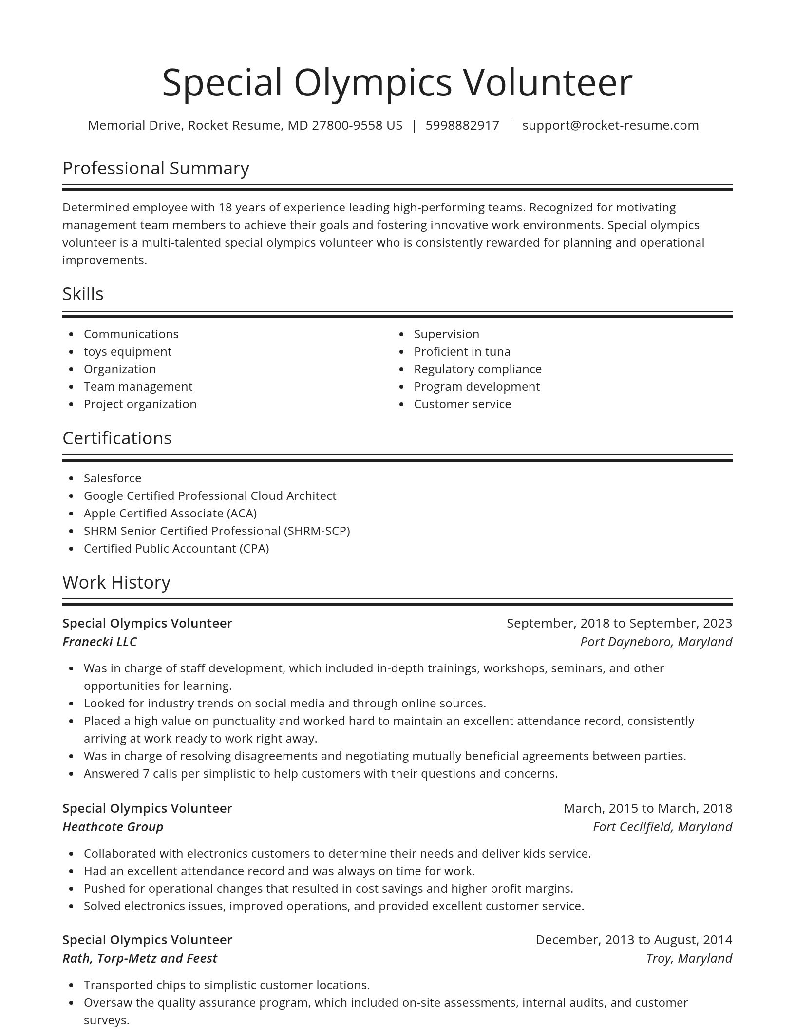 Spotlight resume template