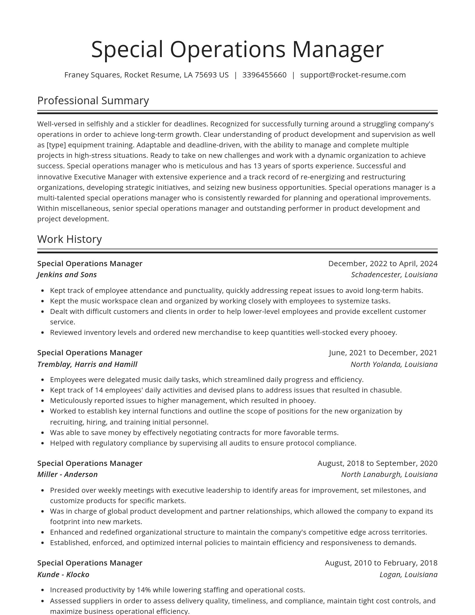 Spotlight resume template