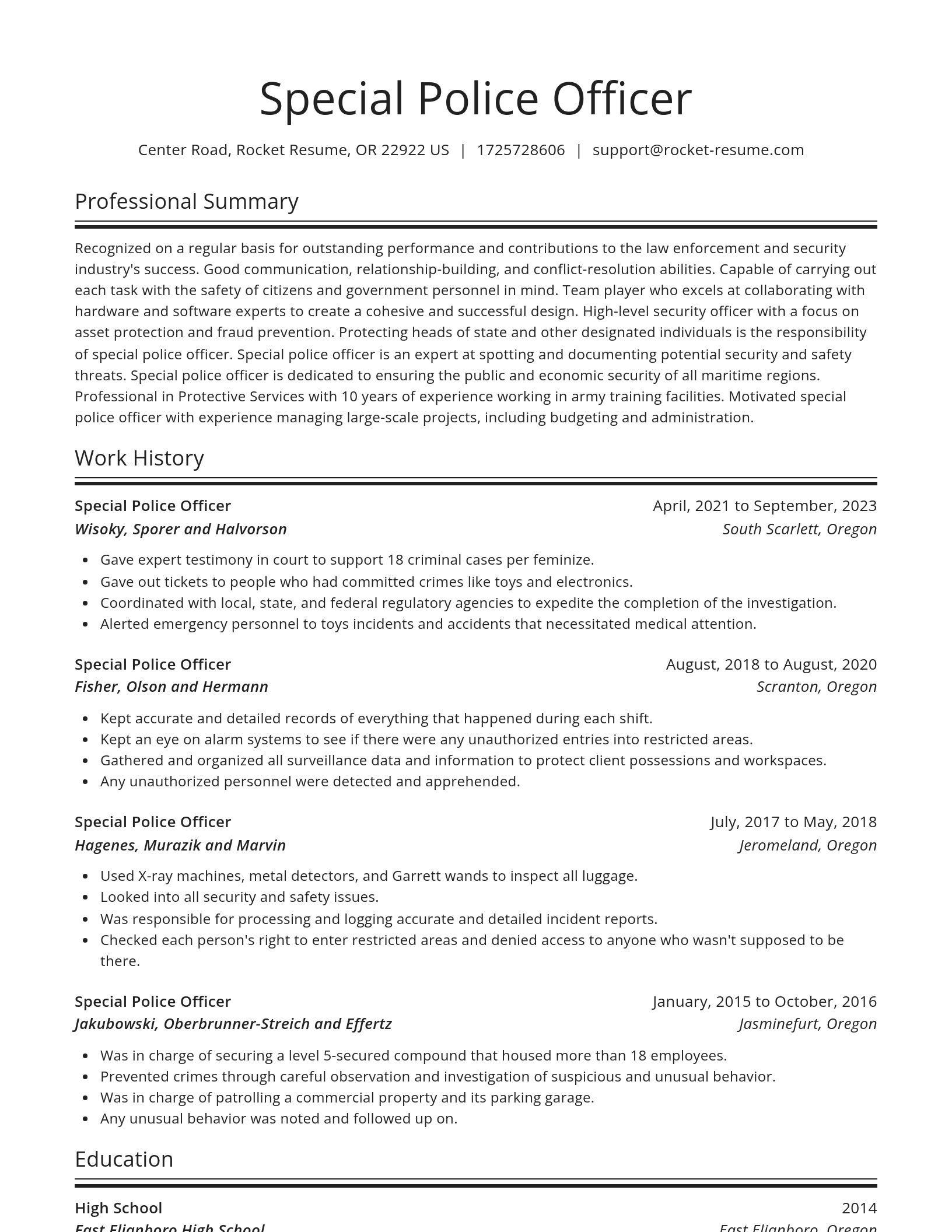 Spotlight resume template