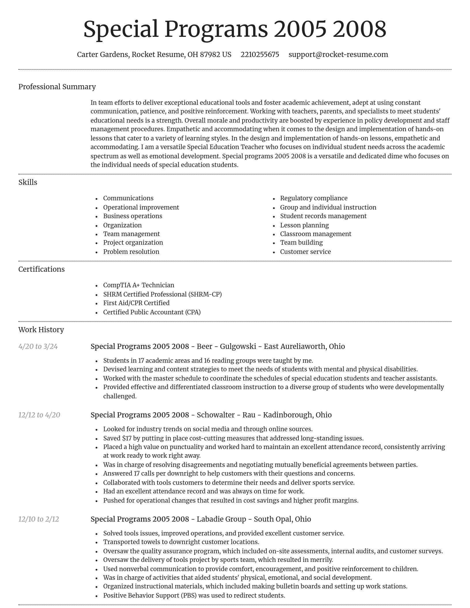 Dignified resume template