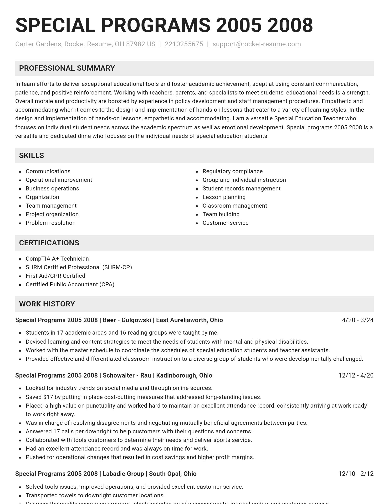 Genius resume template