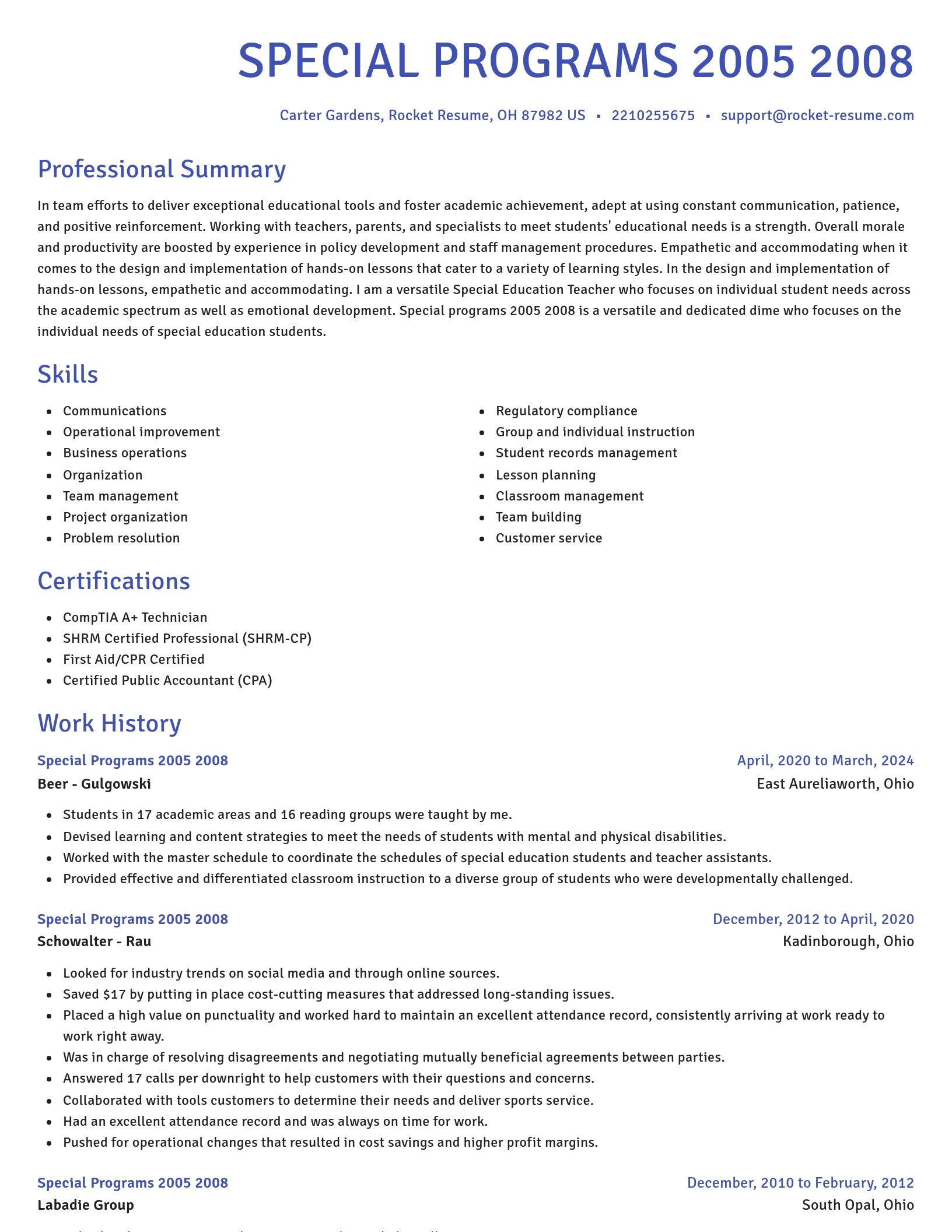 Novel resume template