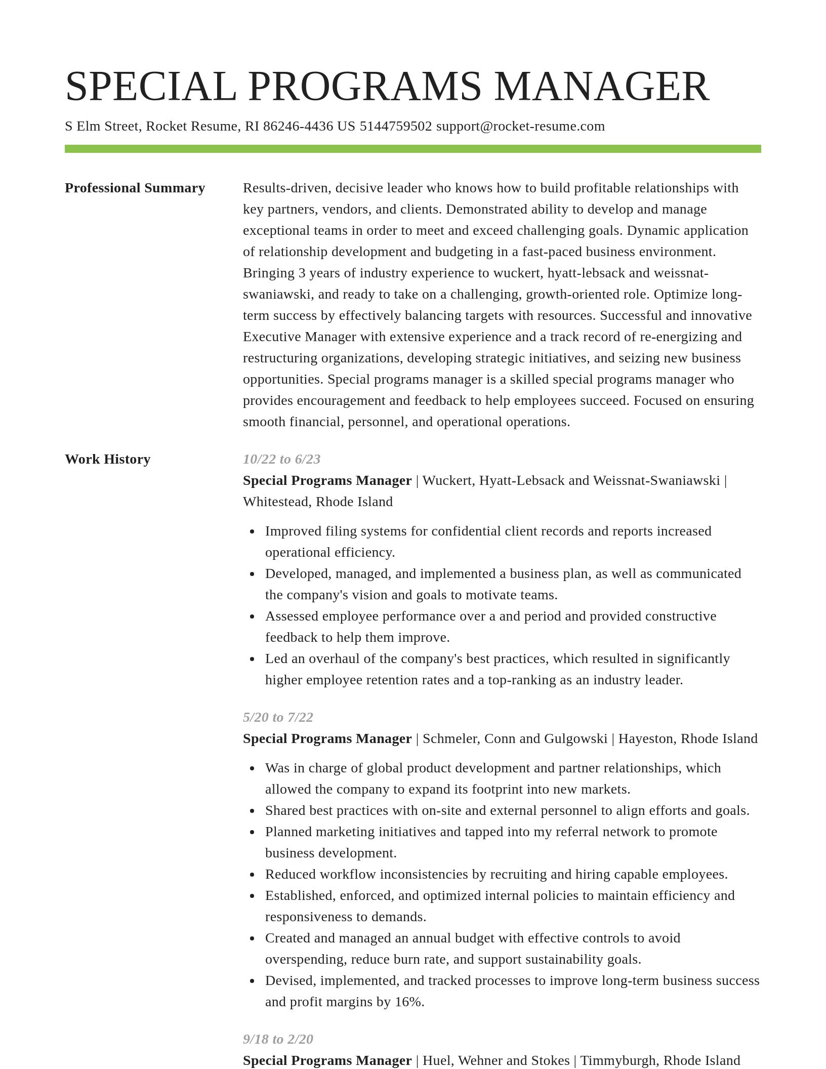 Smart resume template