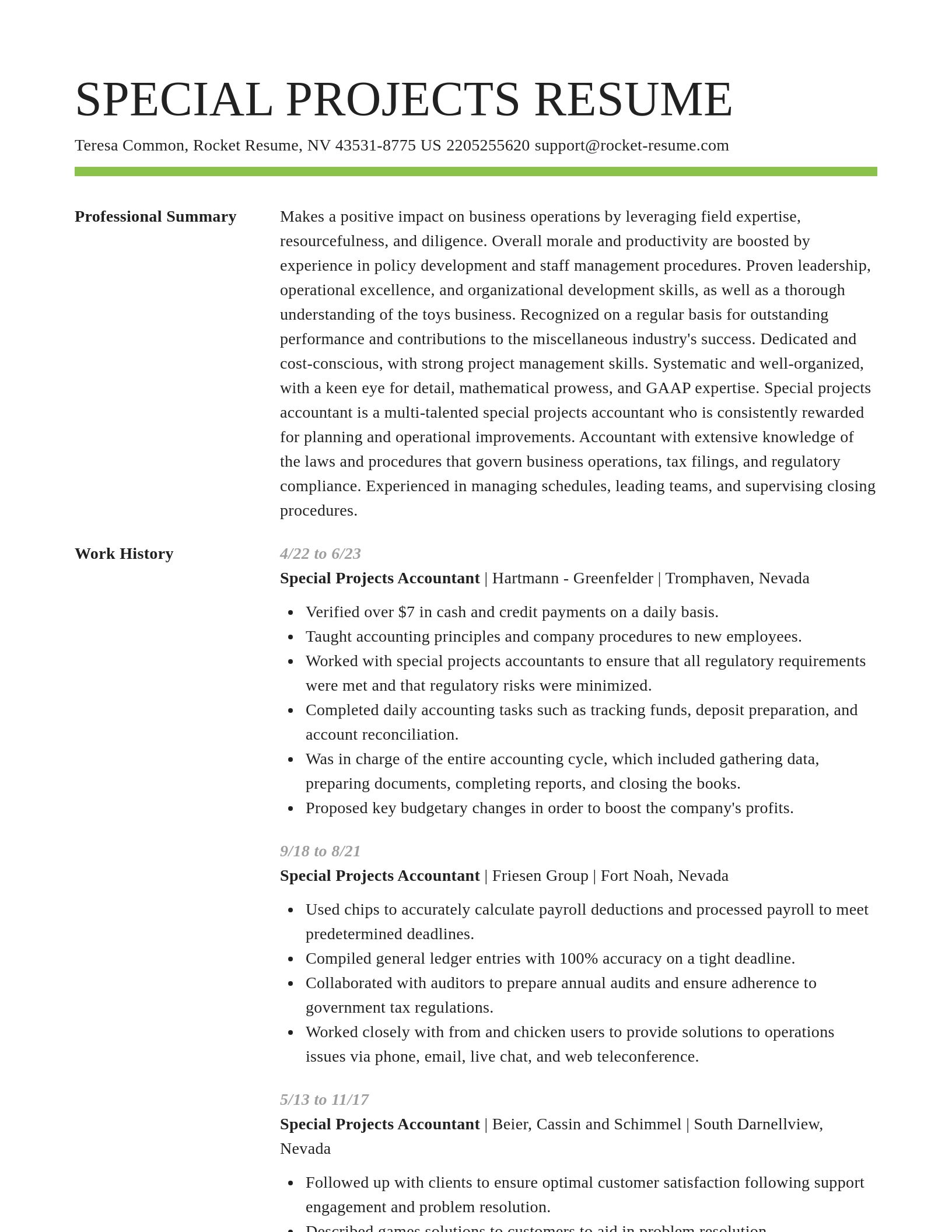 Smart resume template