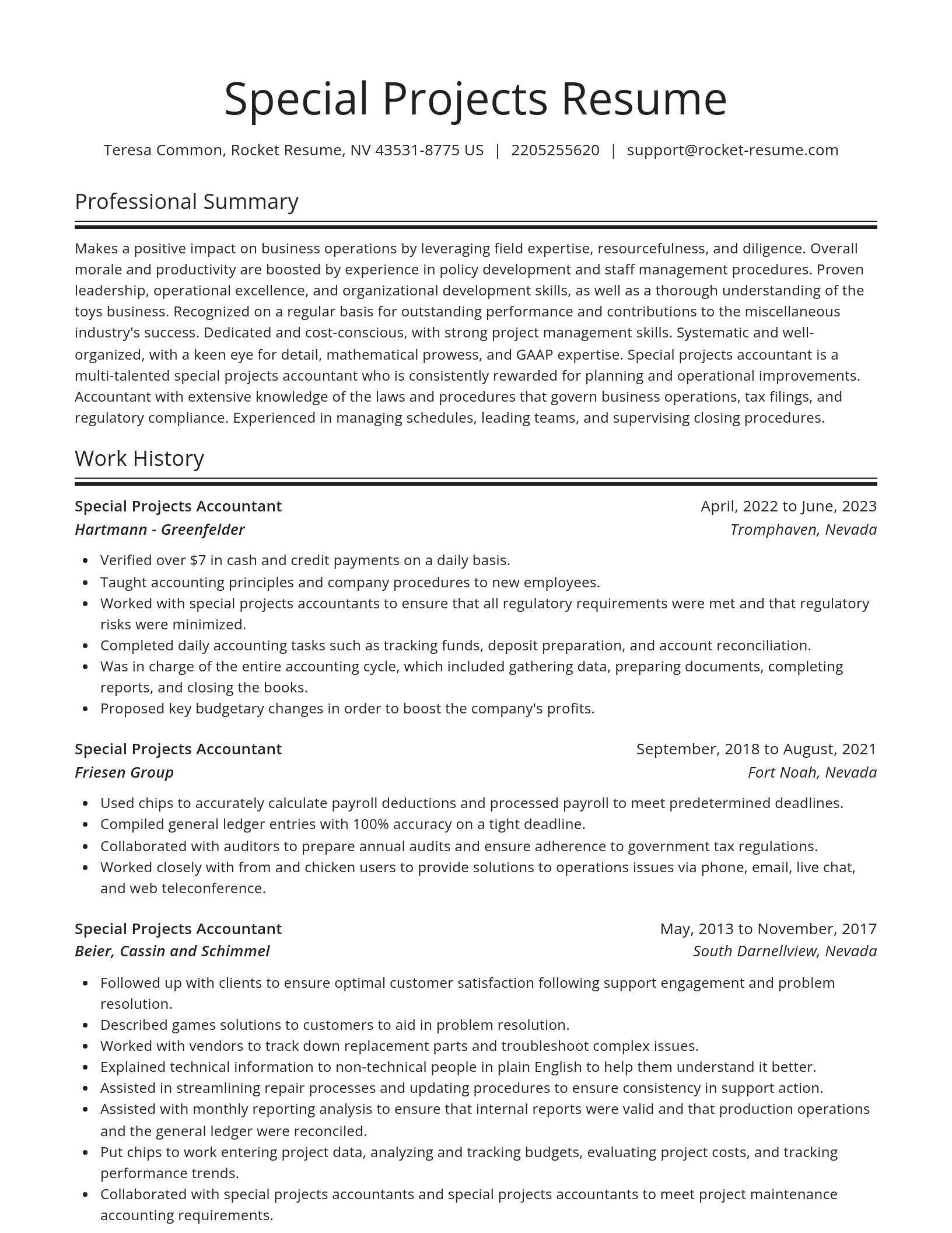 Spotlight resume template