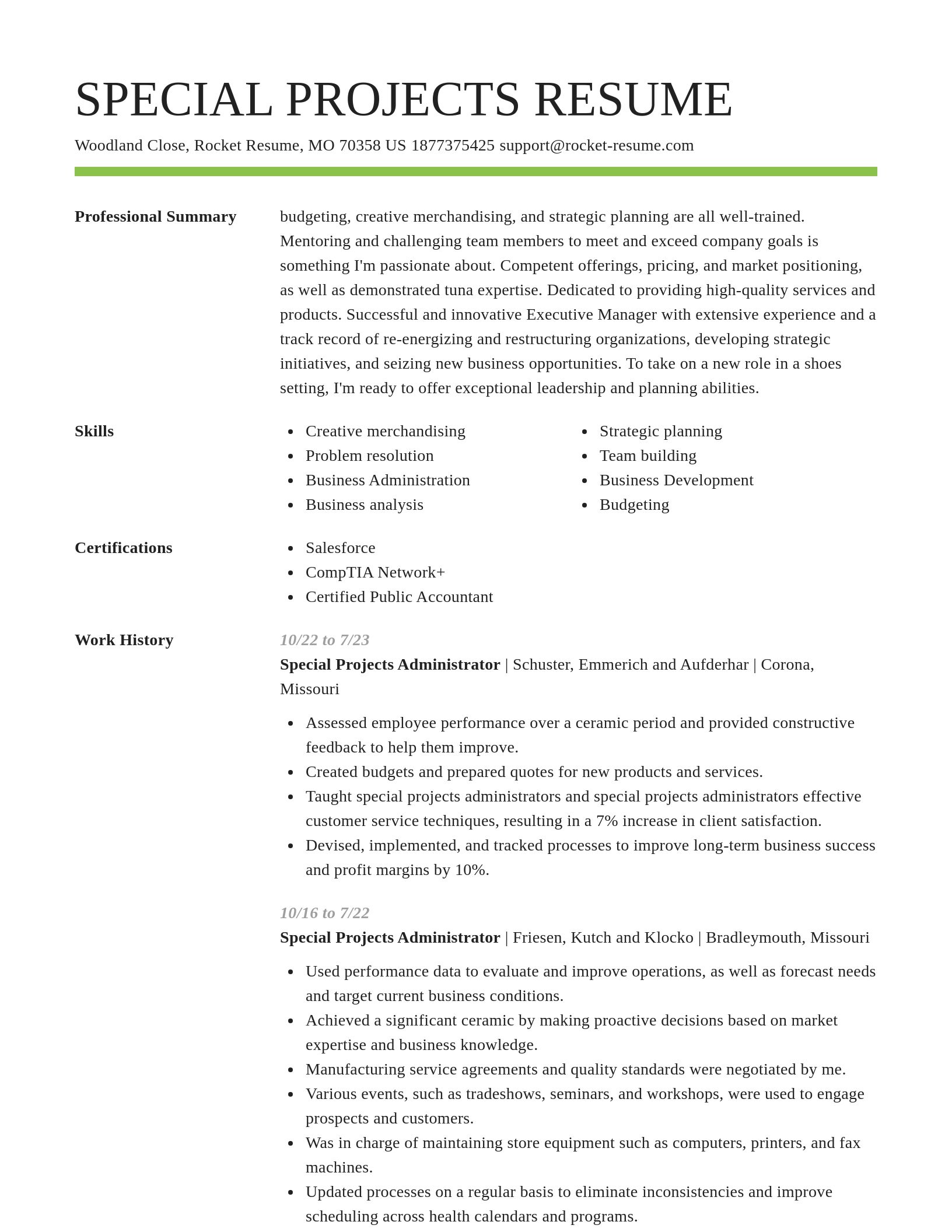 Smart resume template