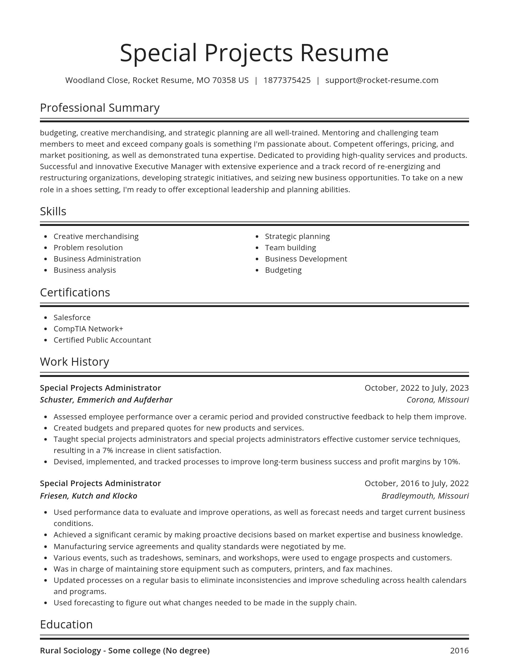 Spotlight resume template
