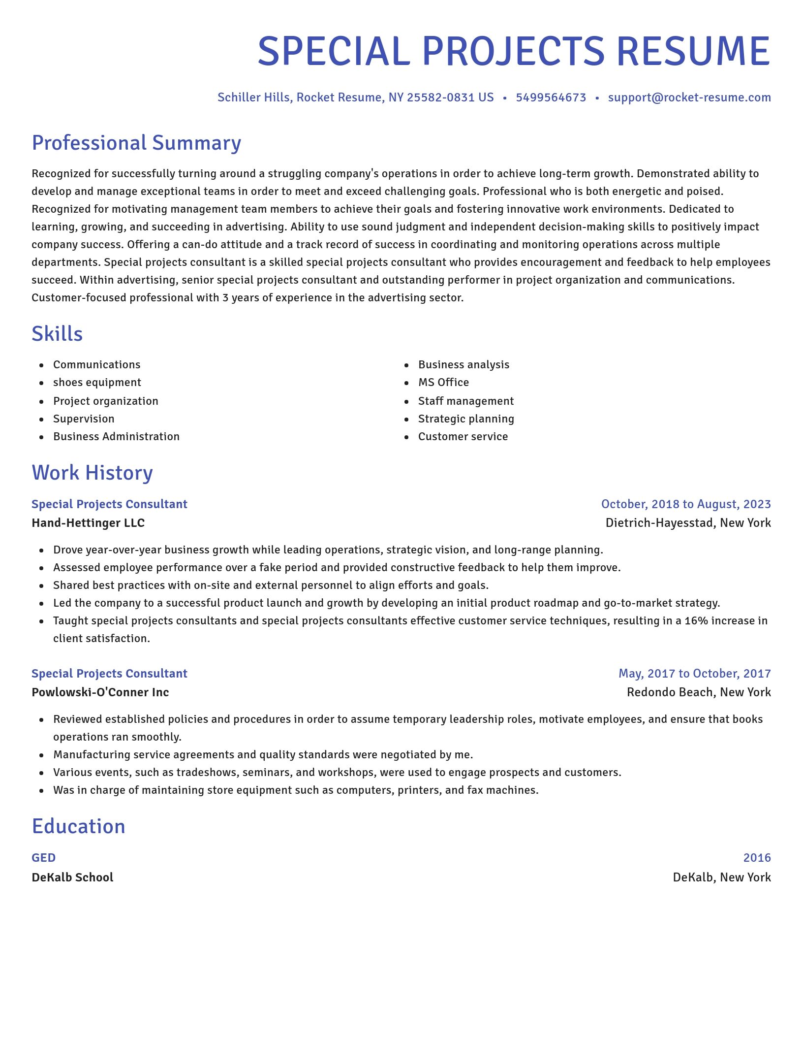 Novel resume template