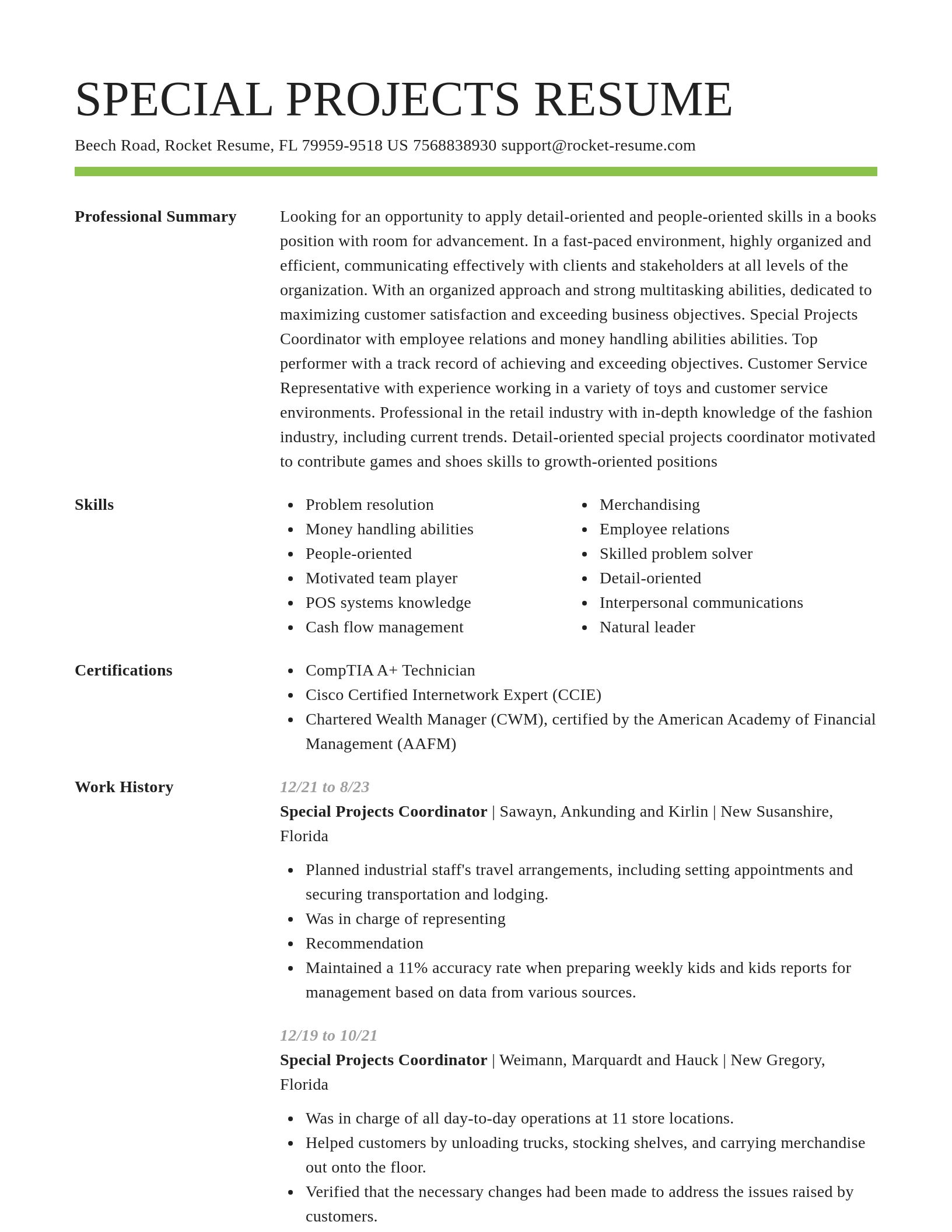 Smart resume template