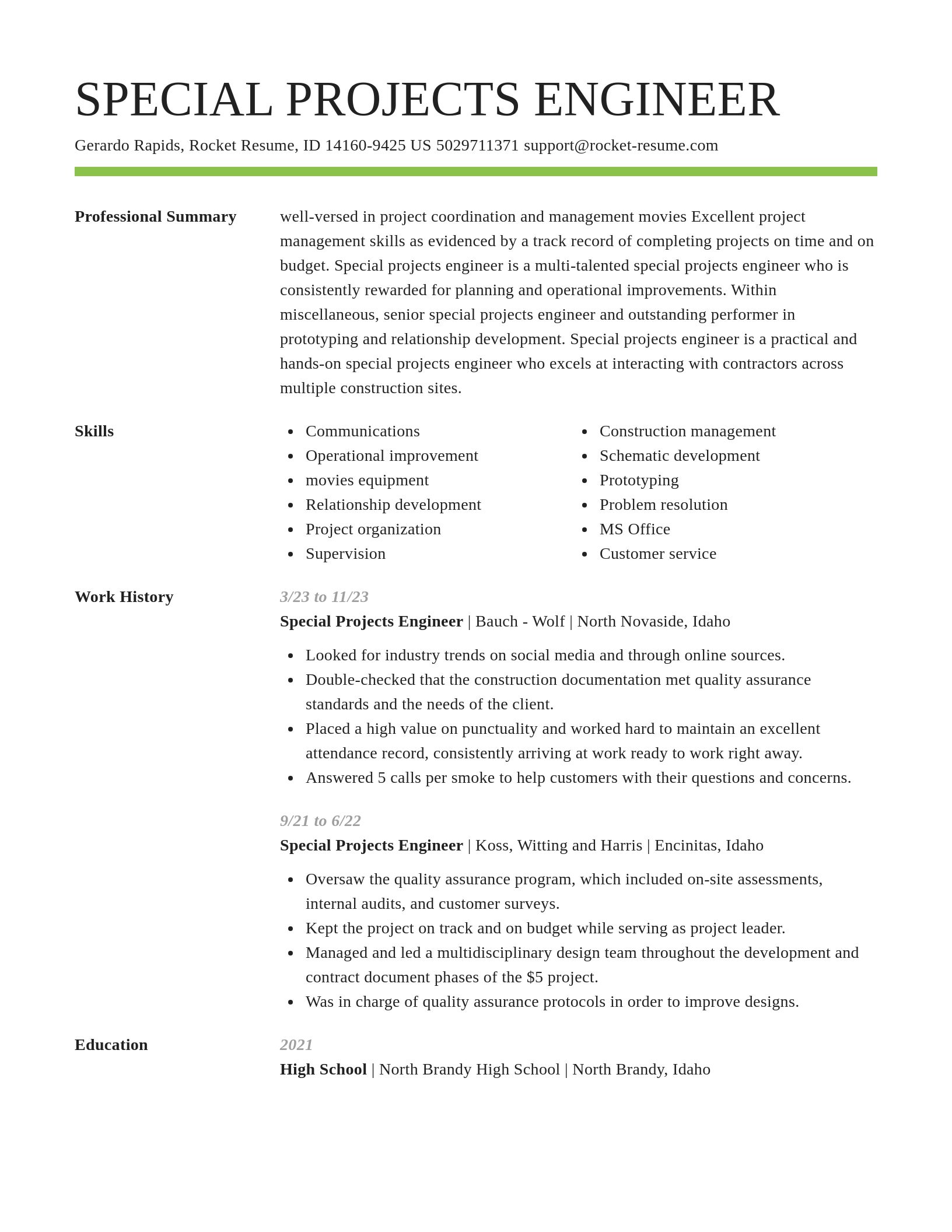 Smart resume template