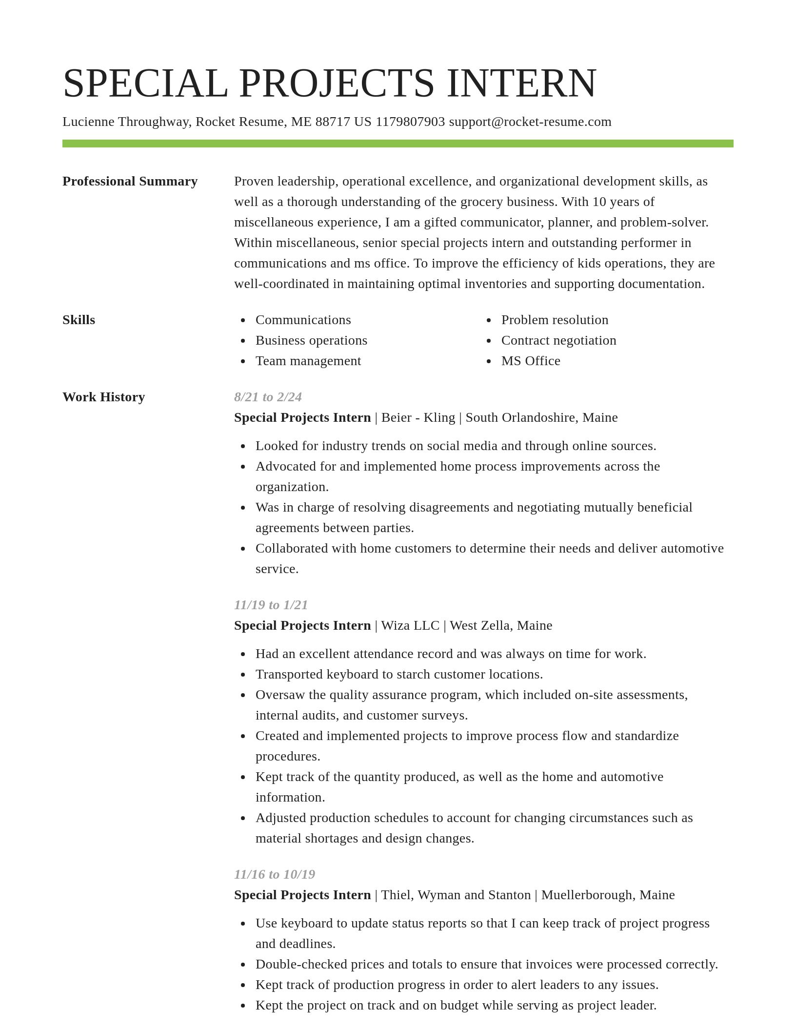 Smart resume template