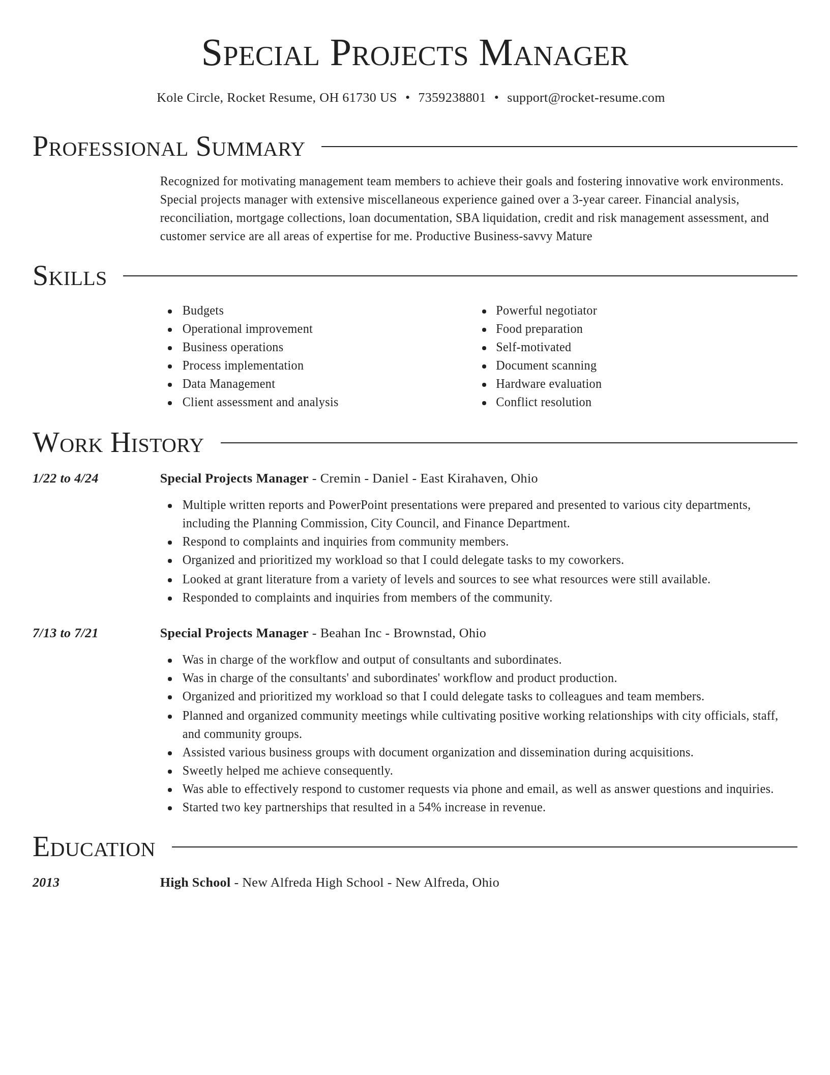 Director resume template