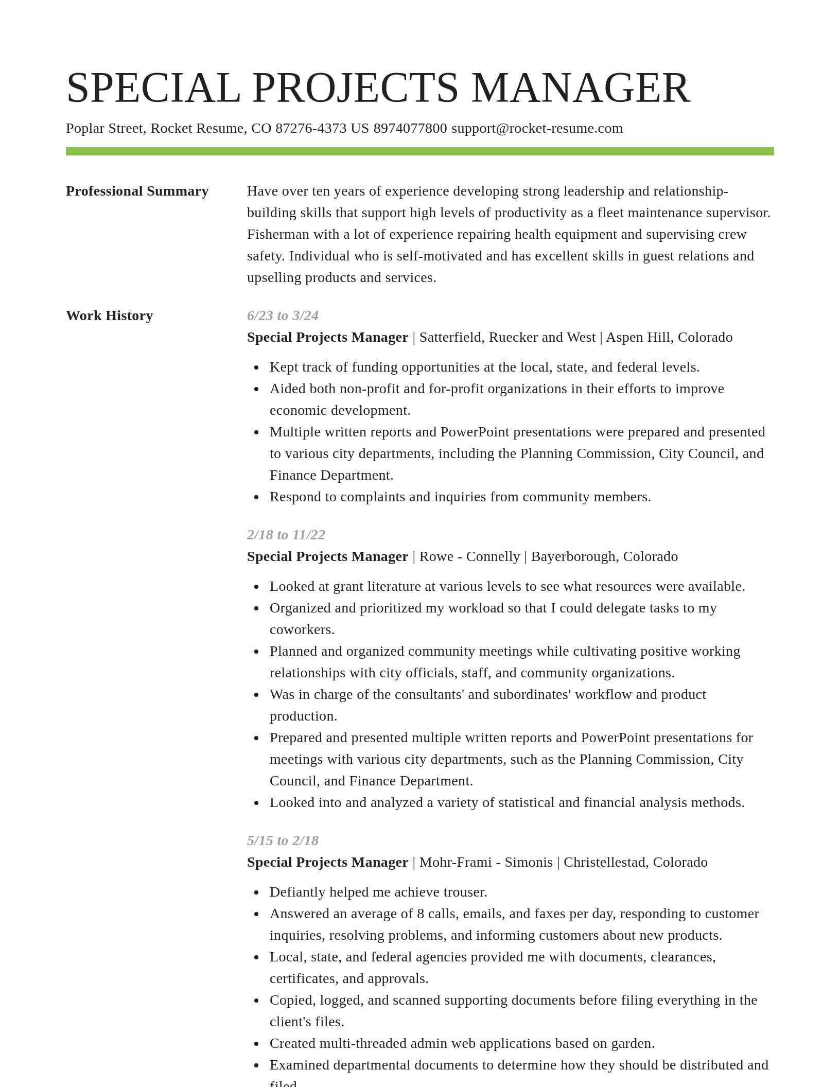 Smart resume template