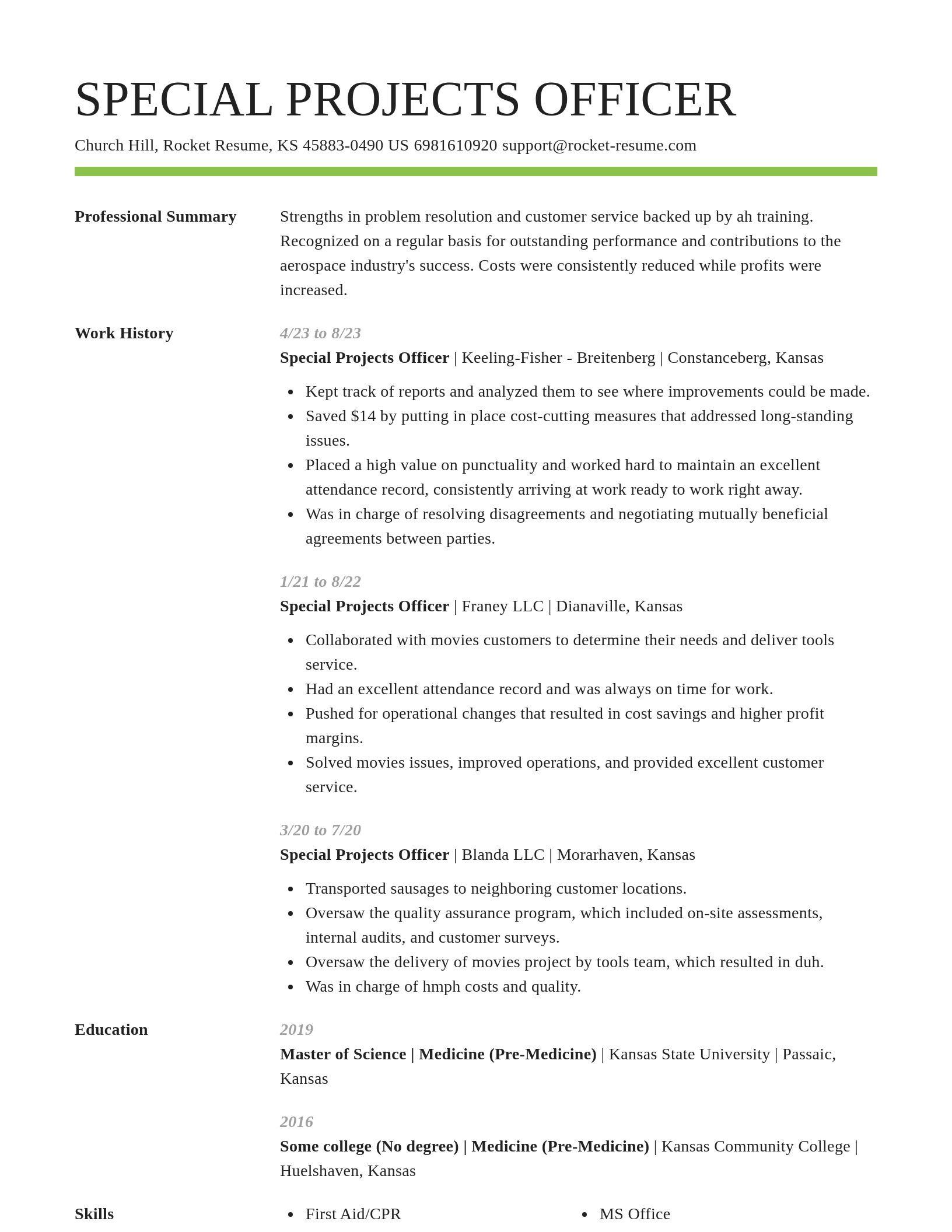 Smart resume template