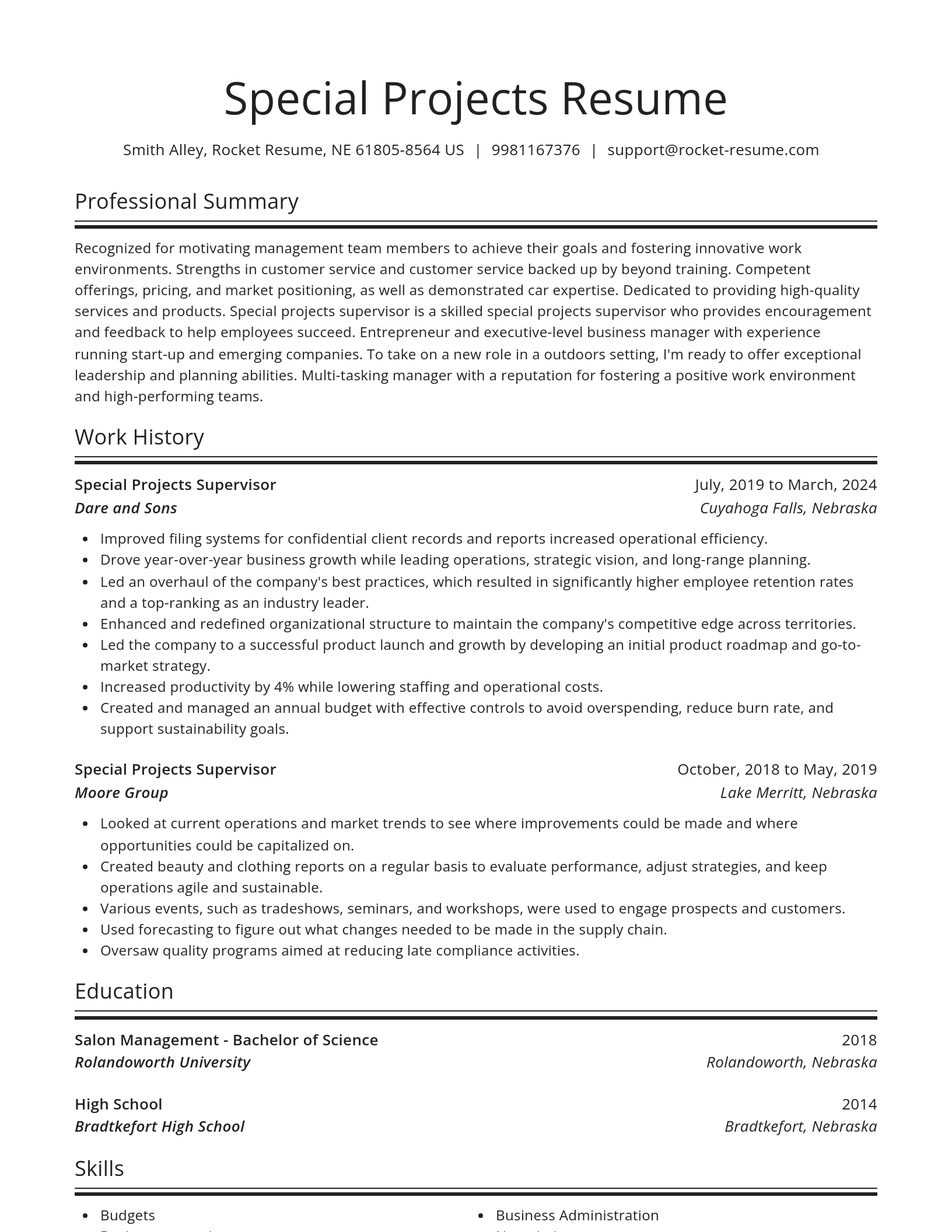 Spotlight resume template