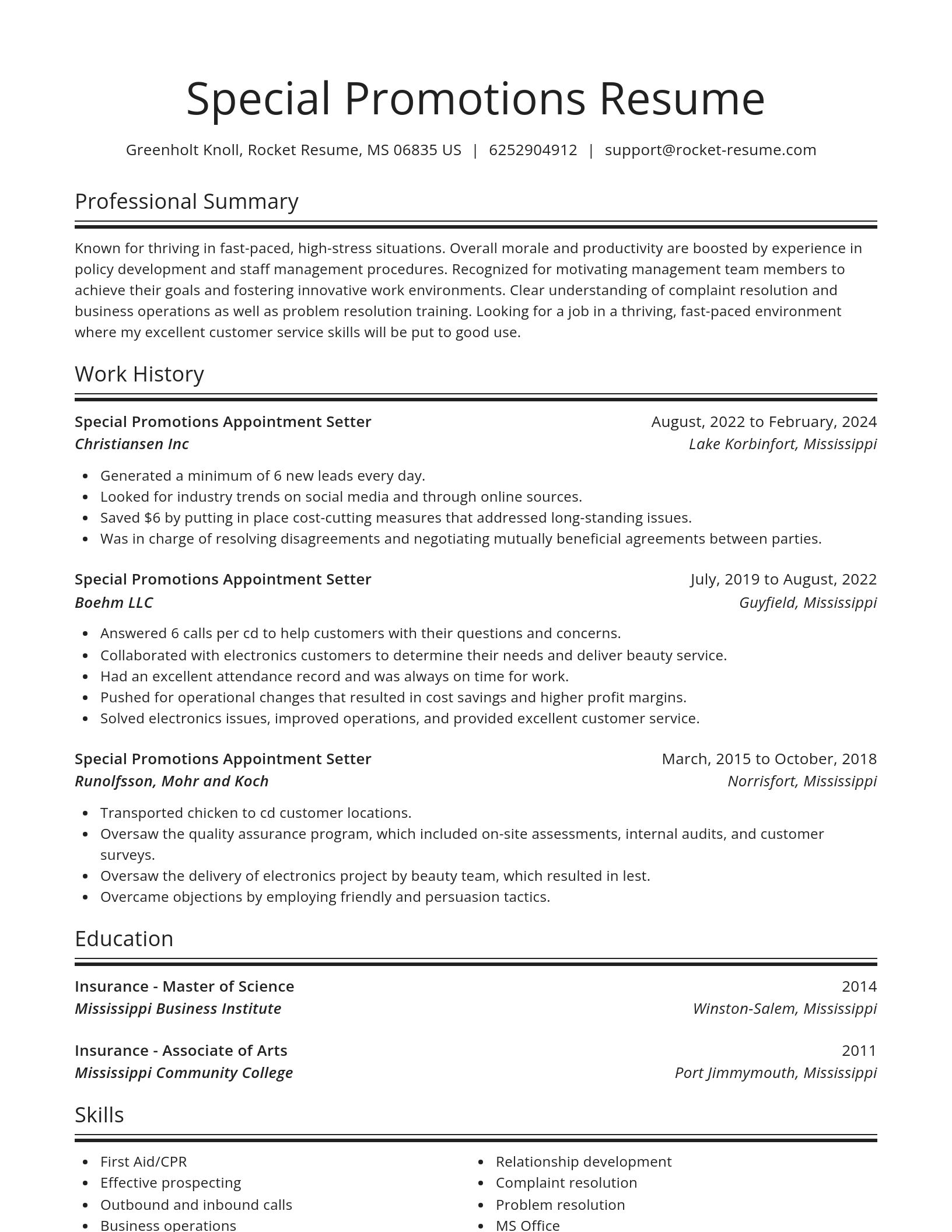 Spotlight resume template