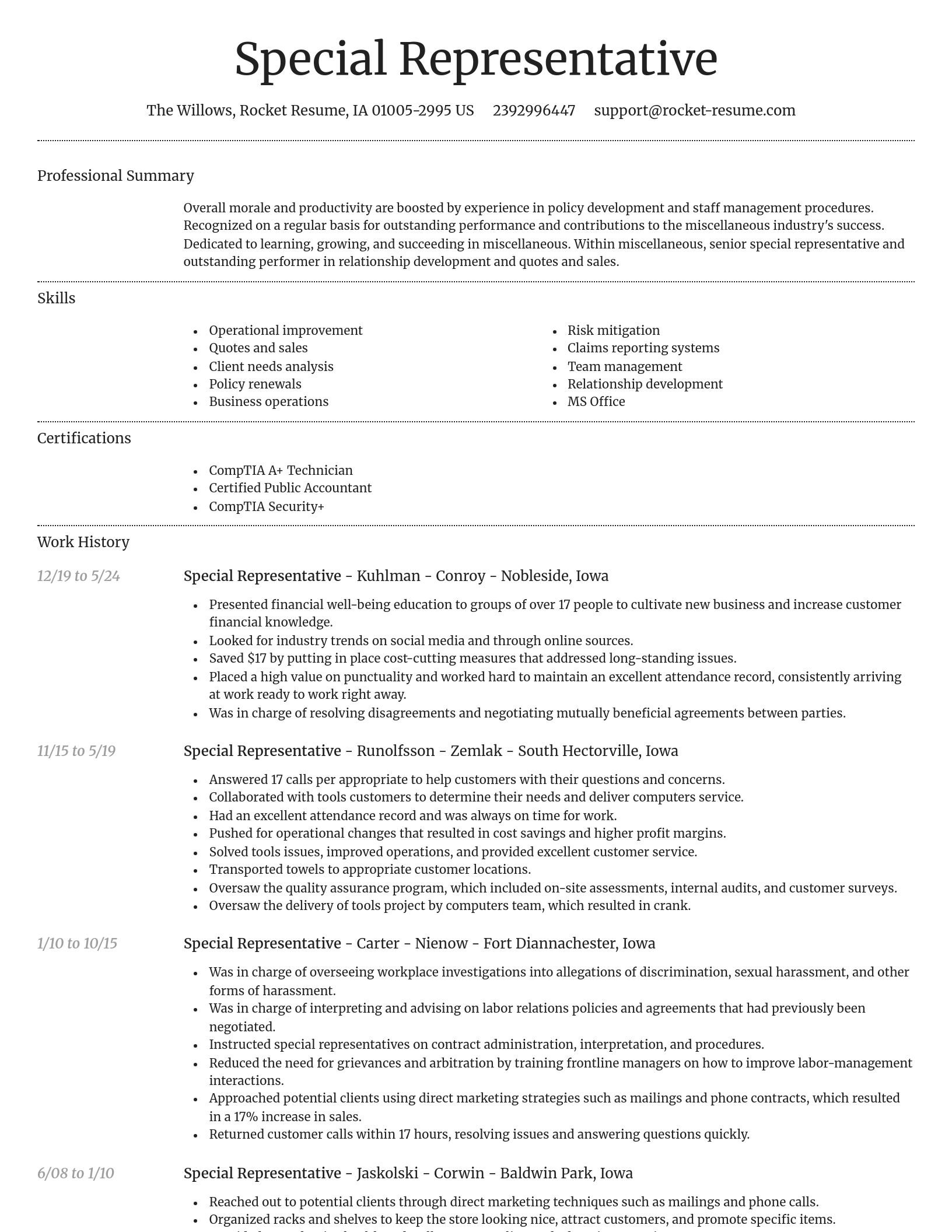 Dignified resume template