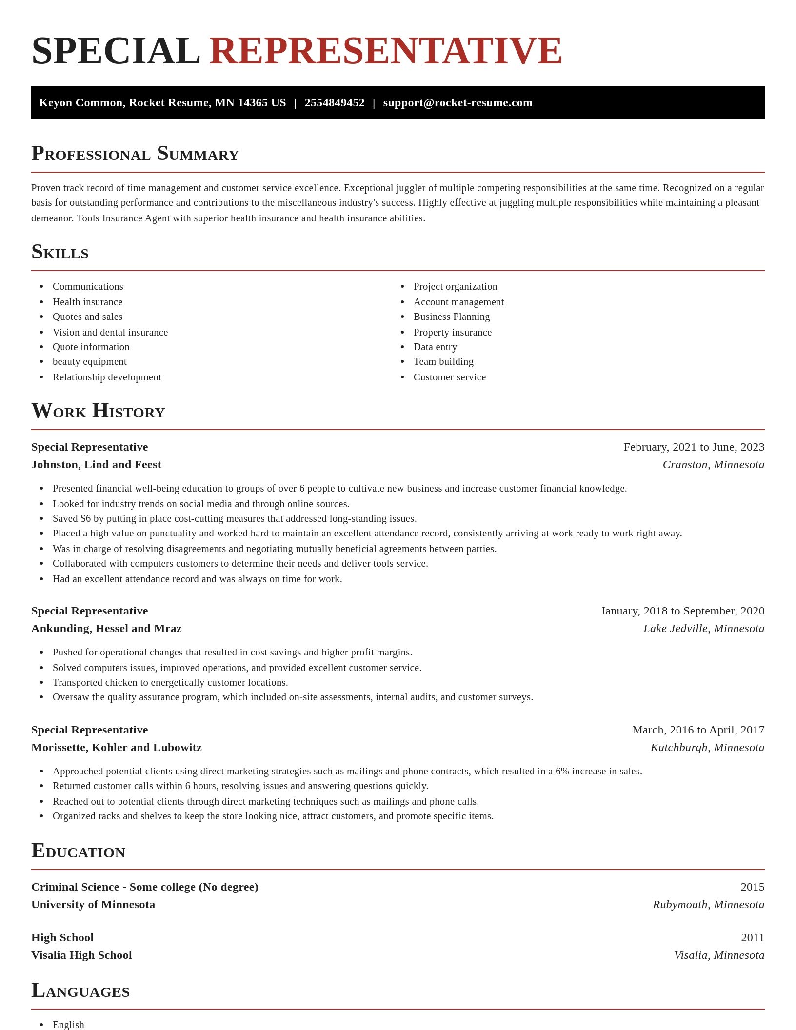 Exquisite resume template