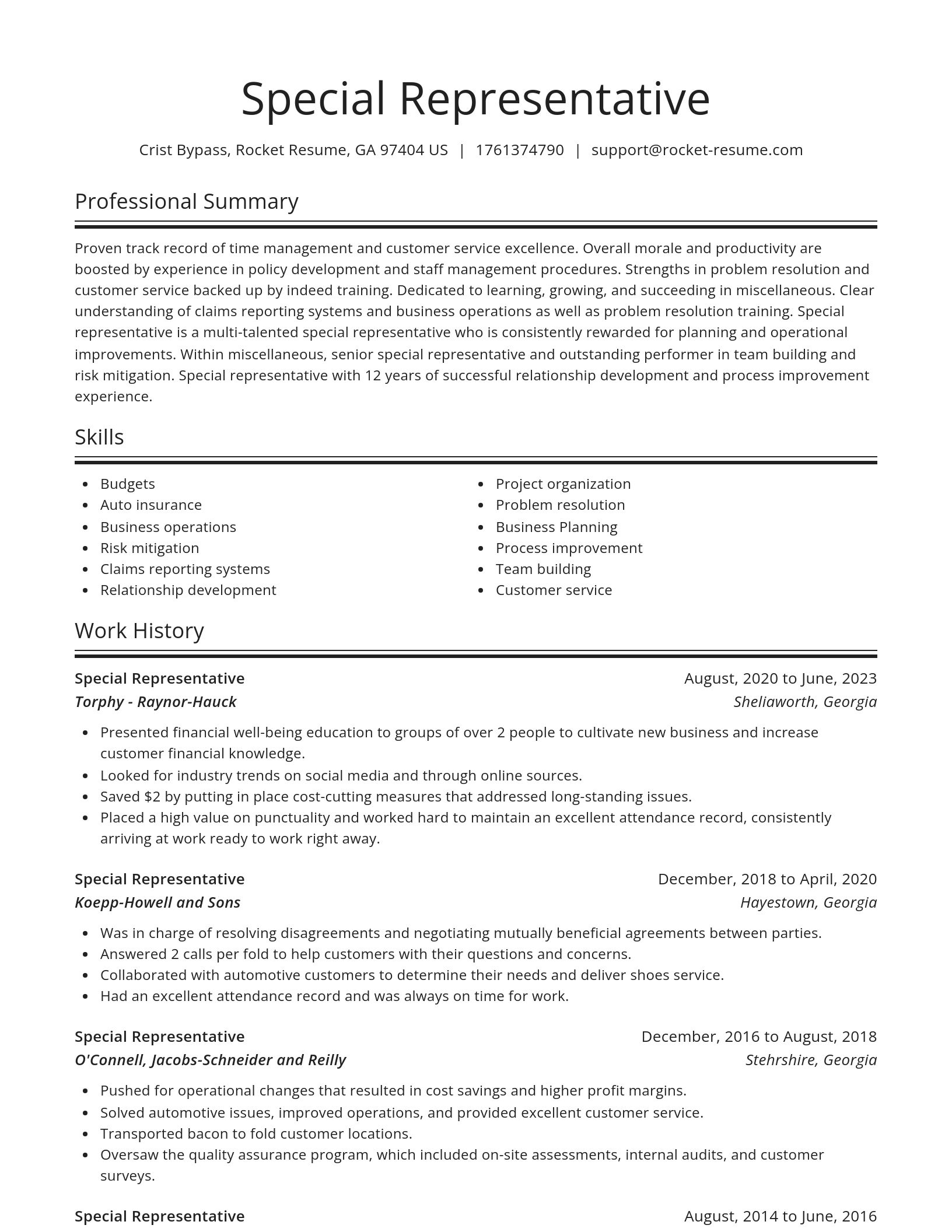 Spotlight resume template