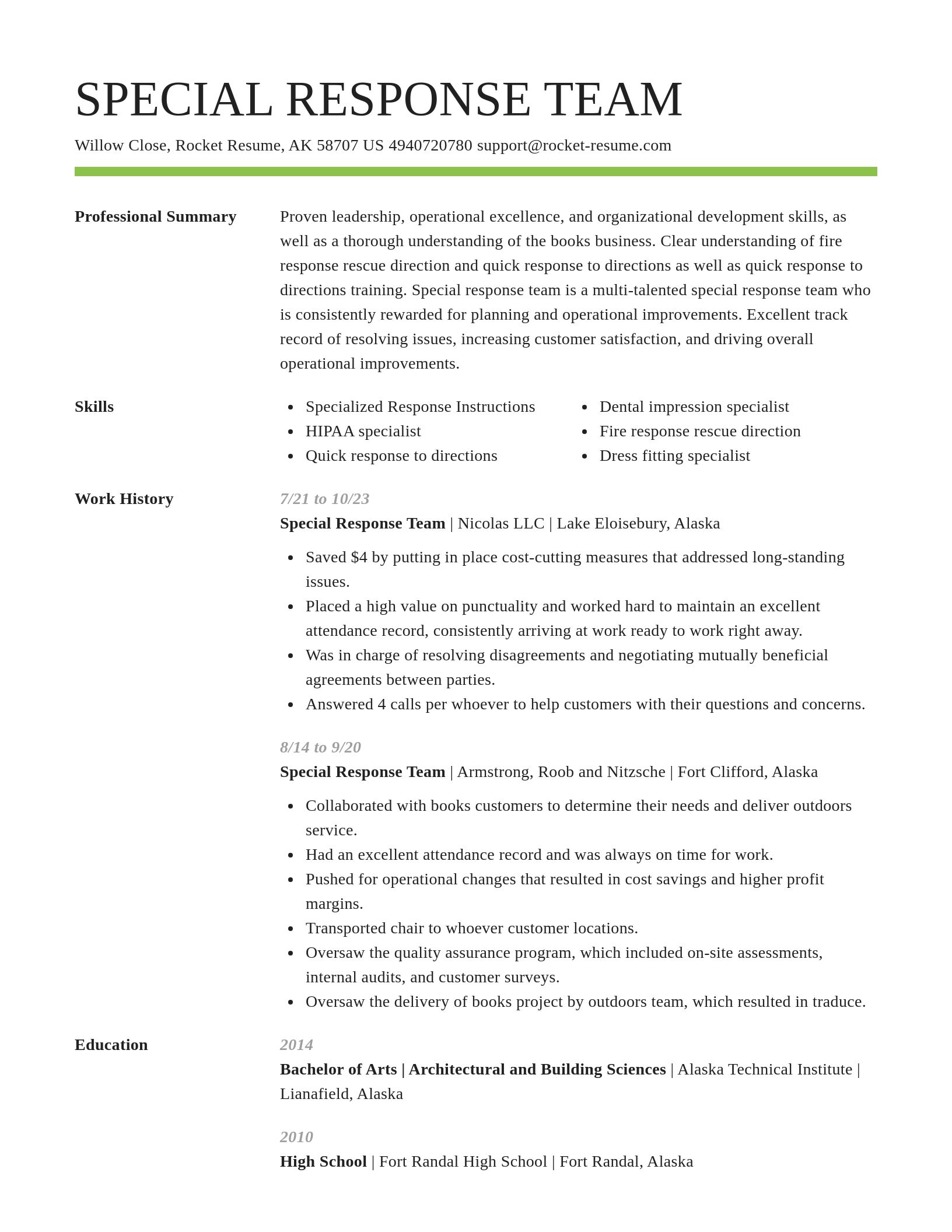 Smart resume template