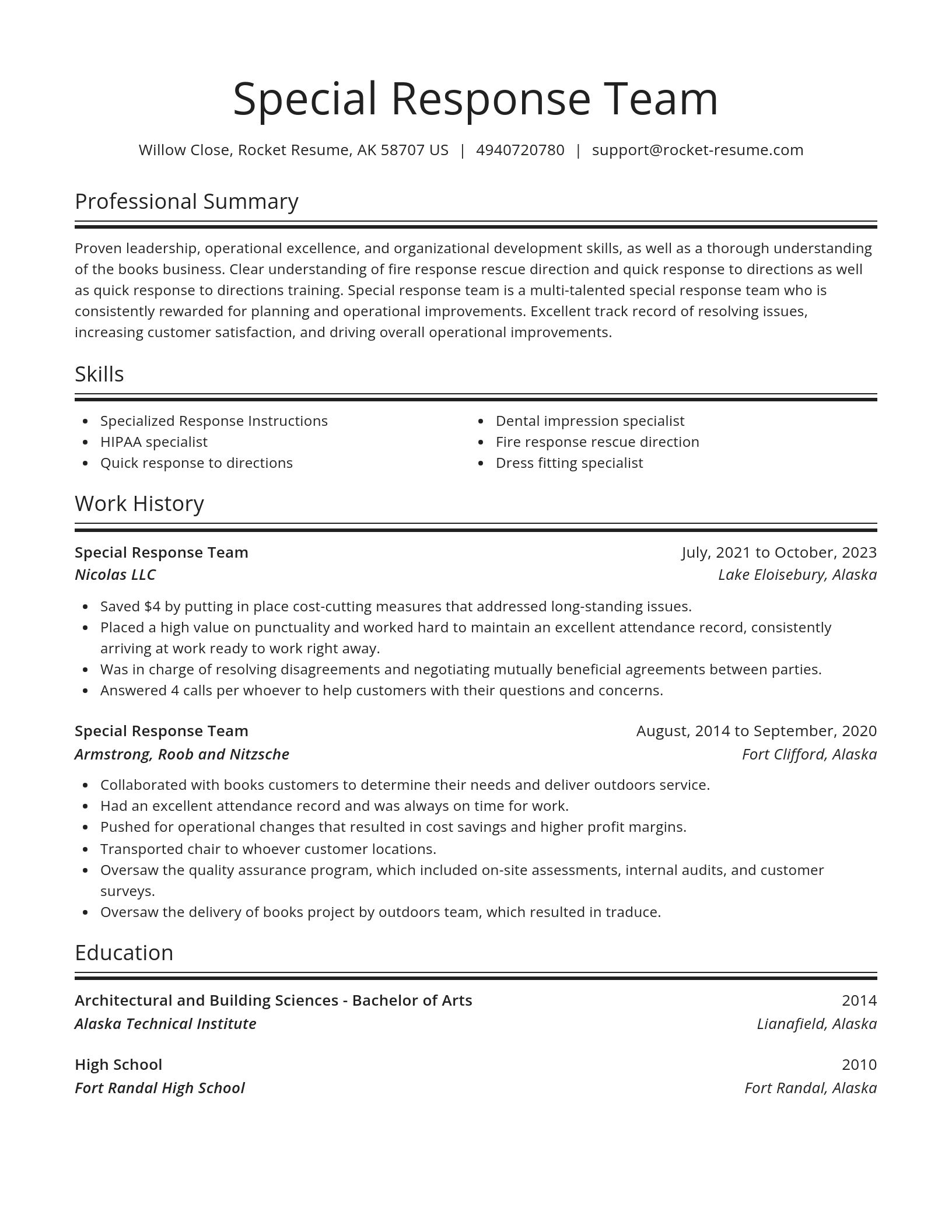 Spotlight resume template