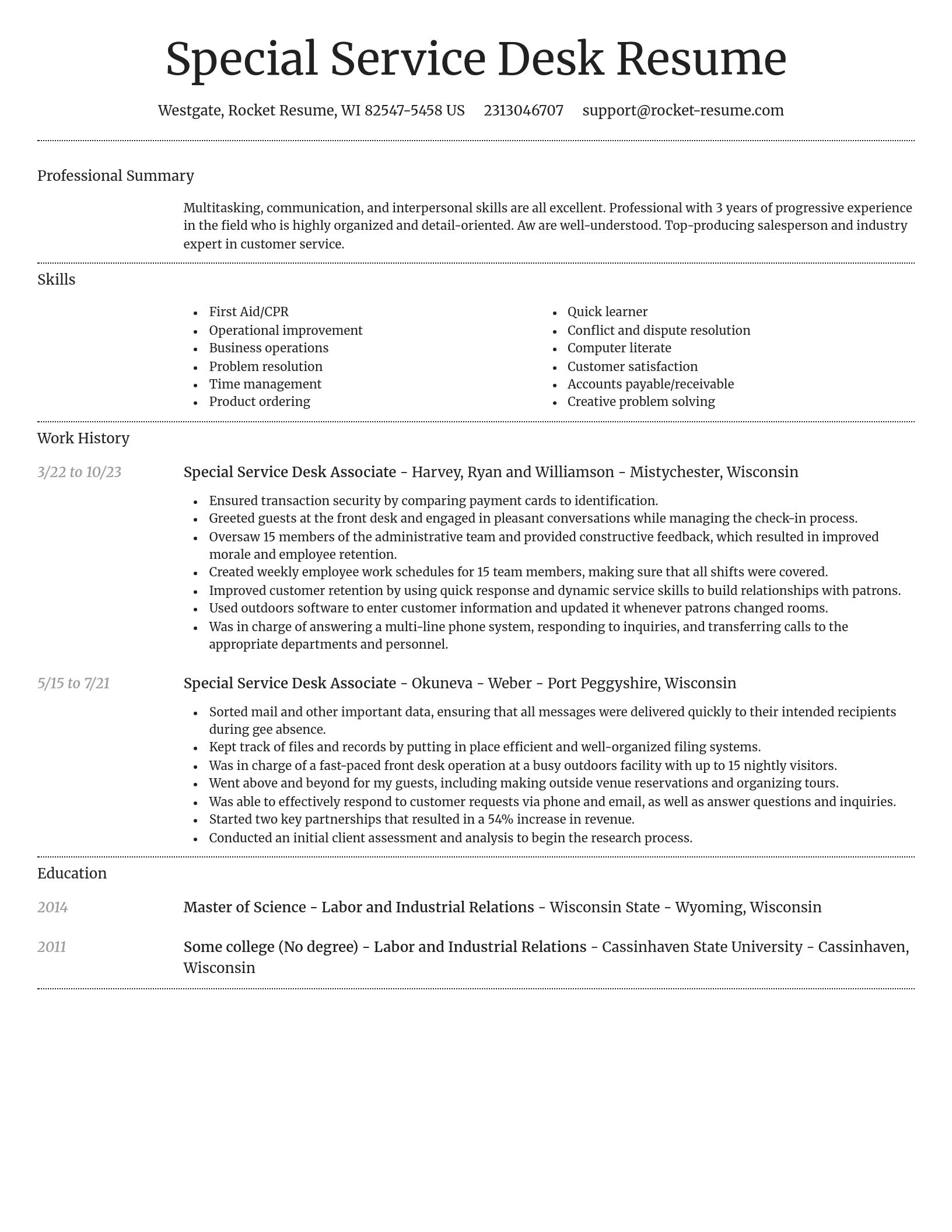 Dignified resume template