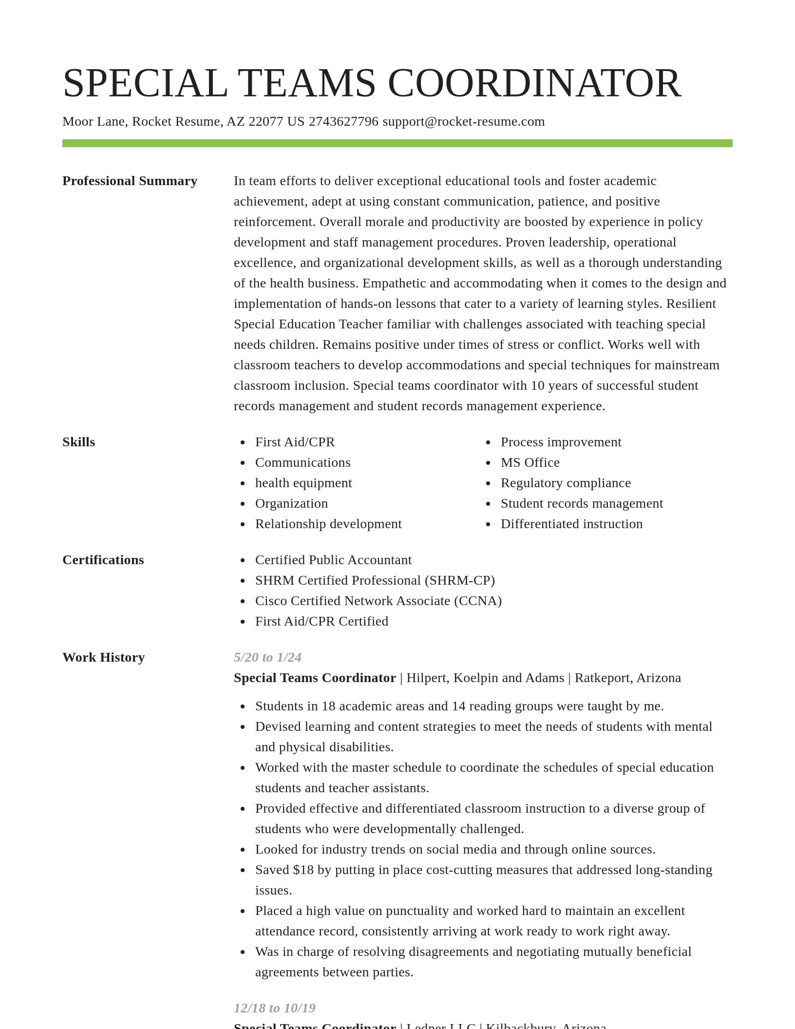 Smart resume template