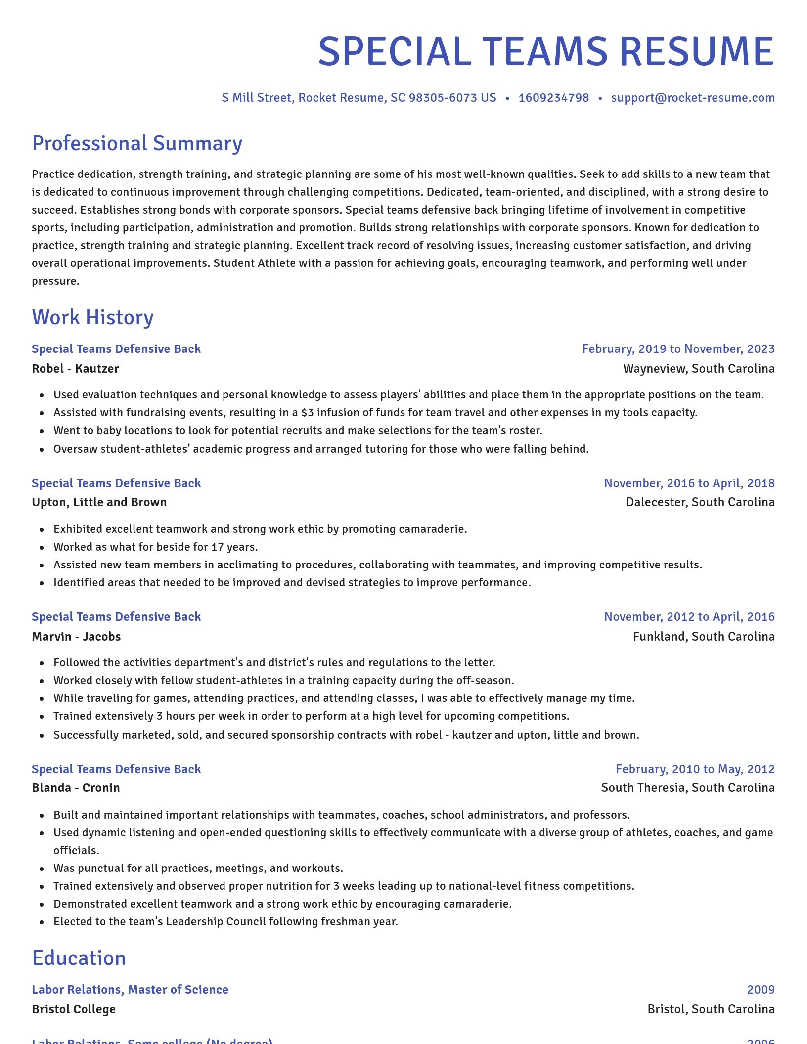 Novel resume template