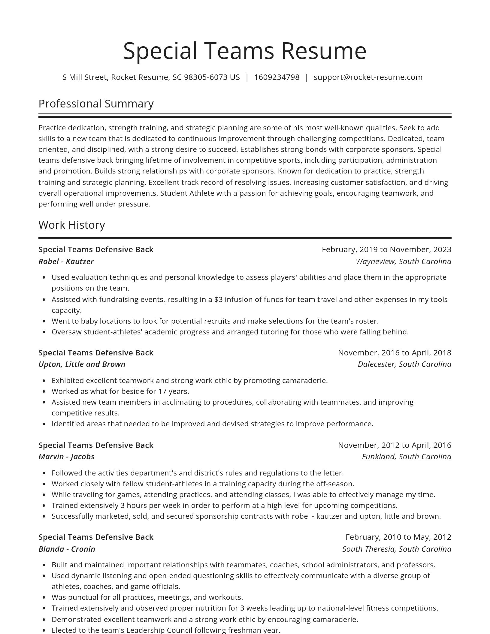 Spotlight resume template