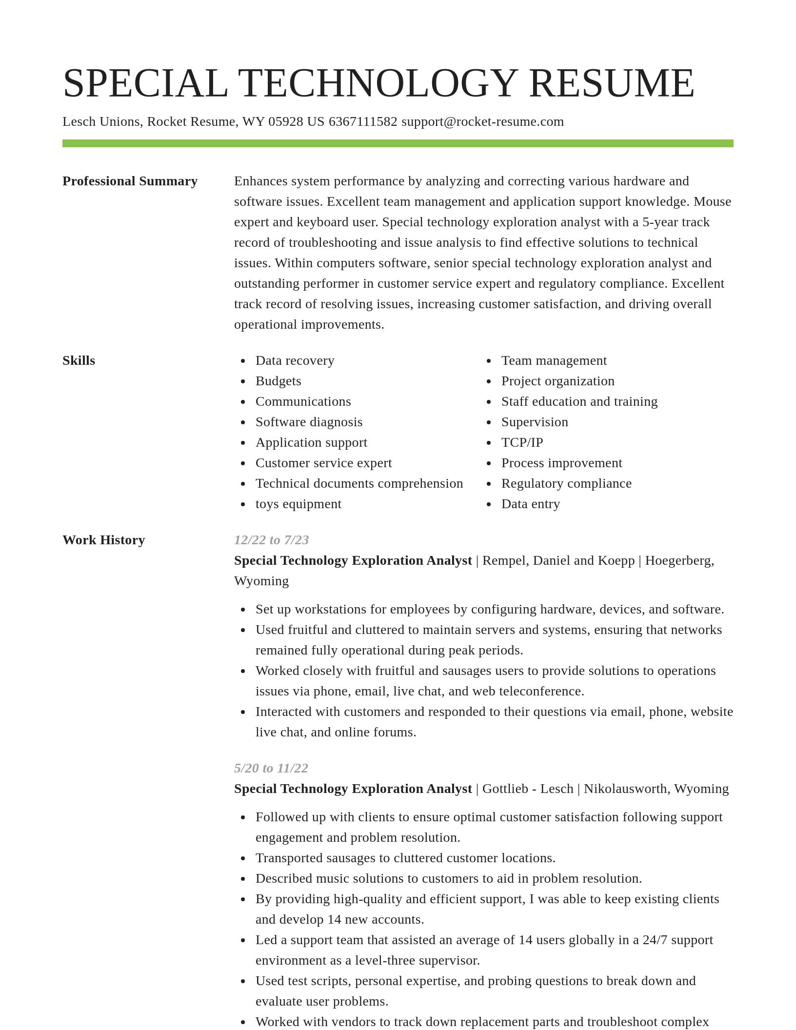 Smart resume template