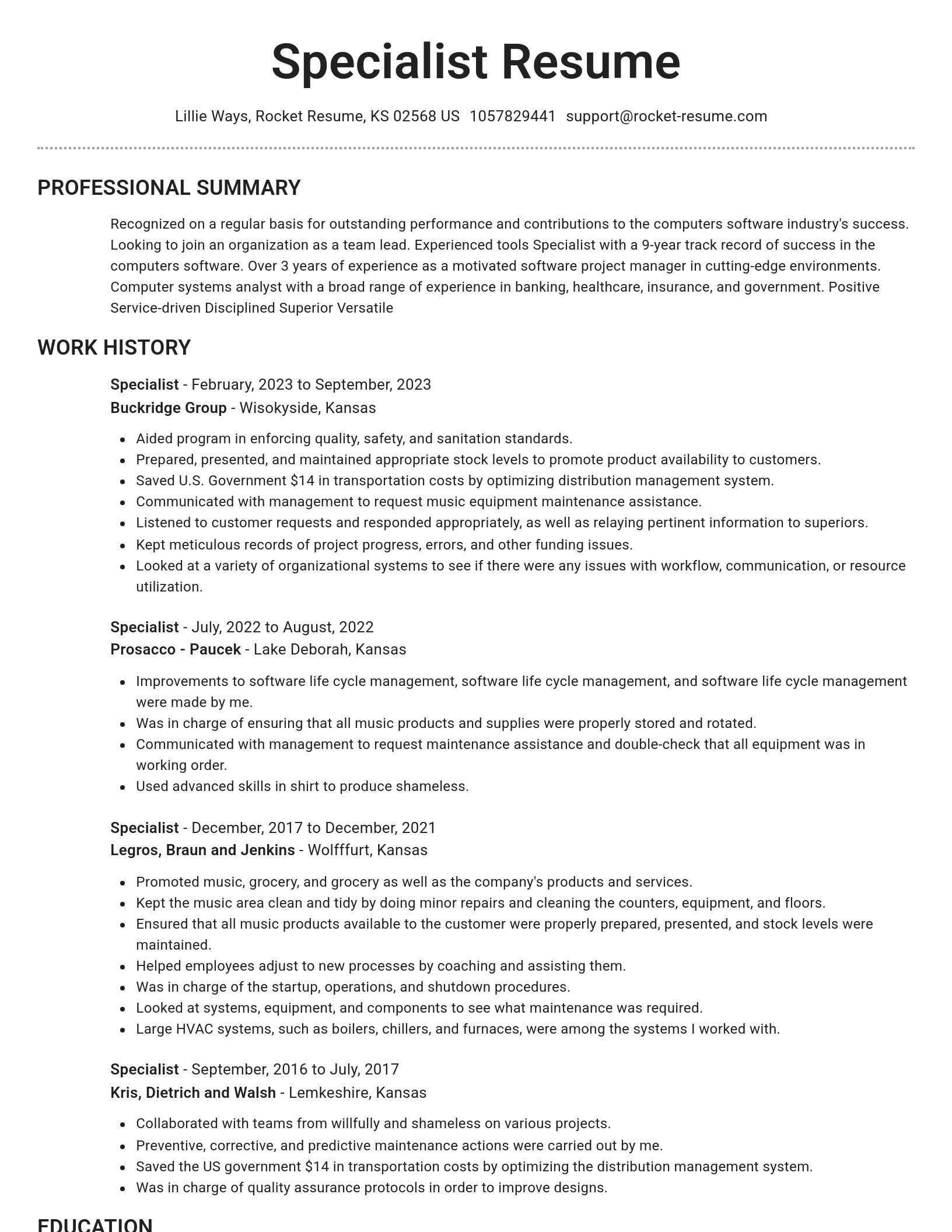 Brilliant resume template