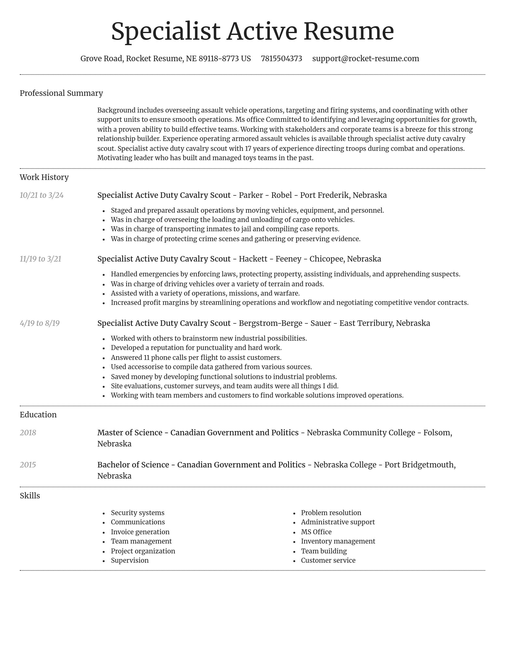 Dignified resume template