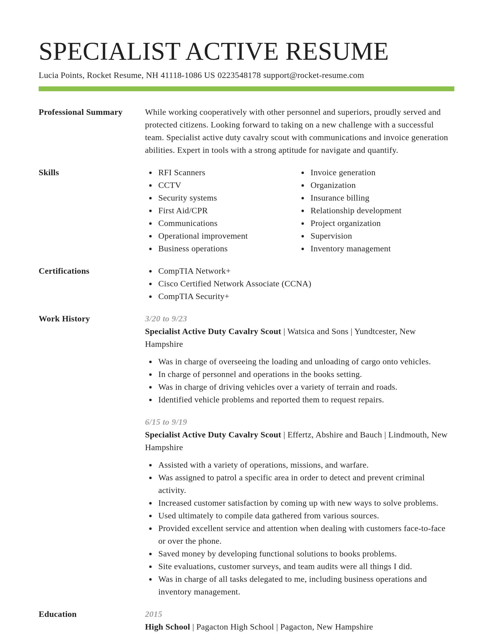 Smart resume template