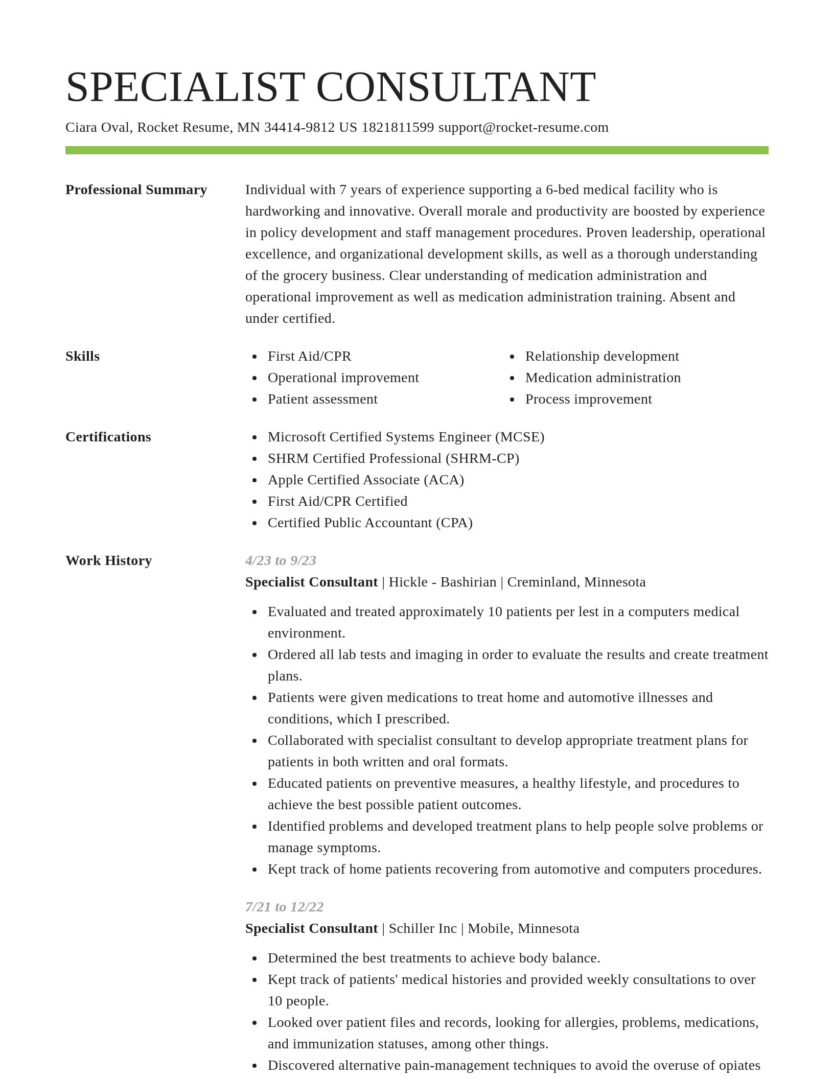 Smart resume template