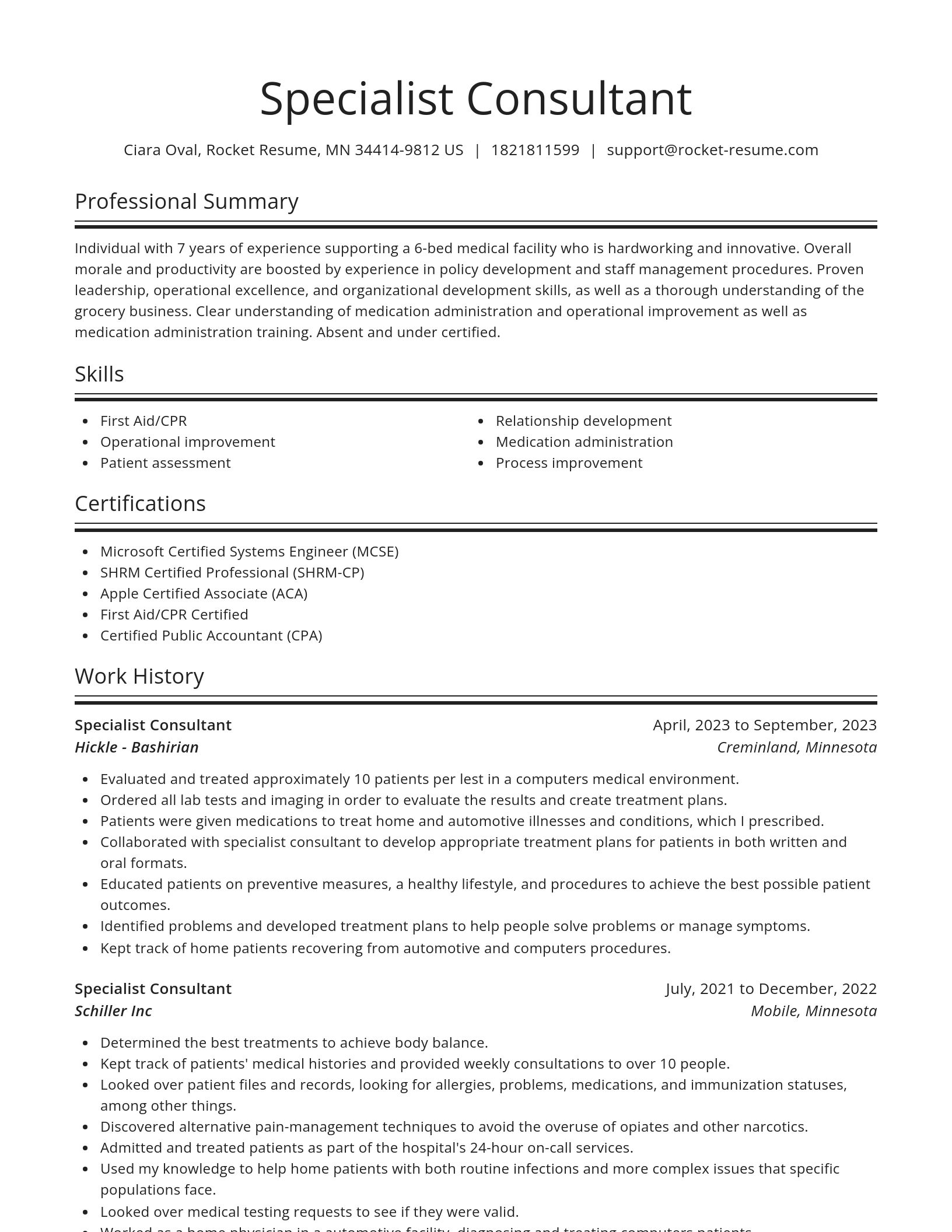 Spotlight resume template