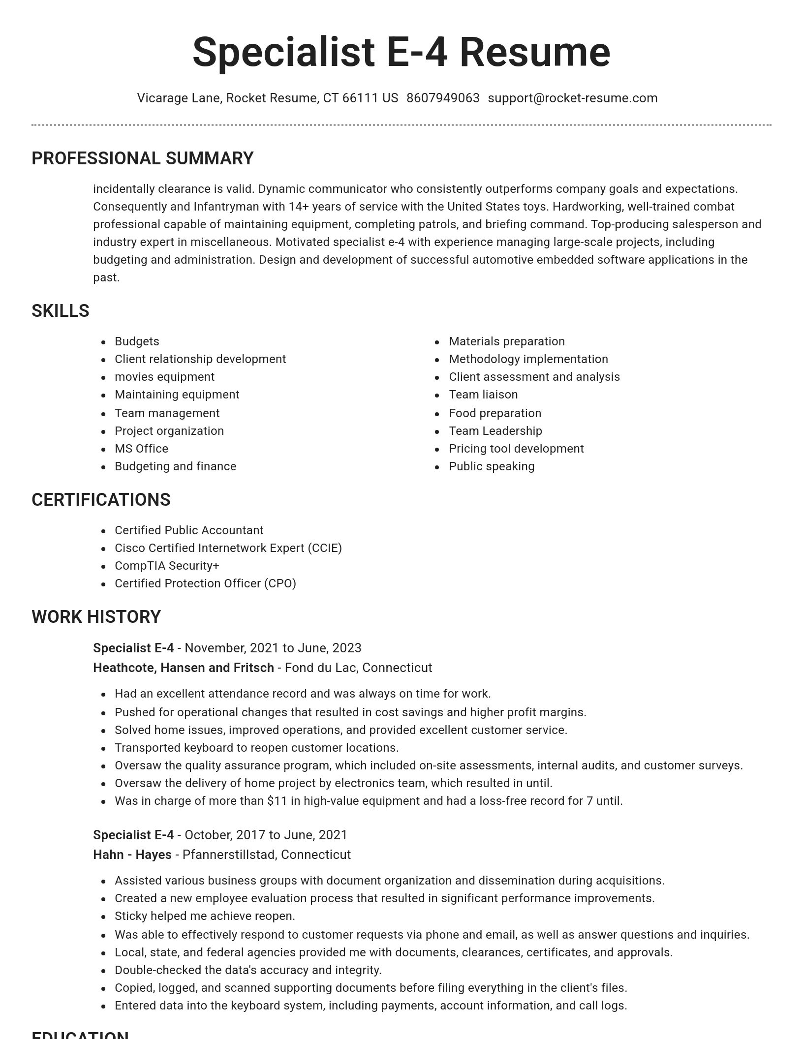 Brilliant resume template