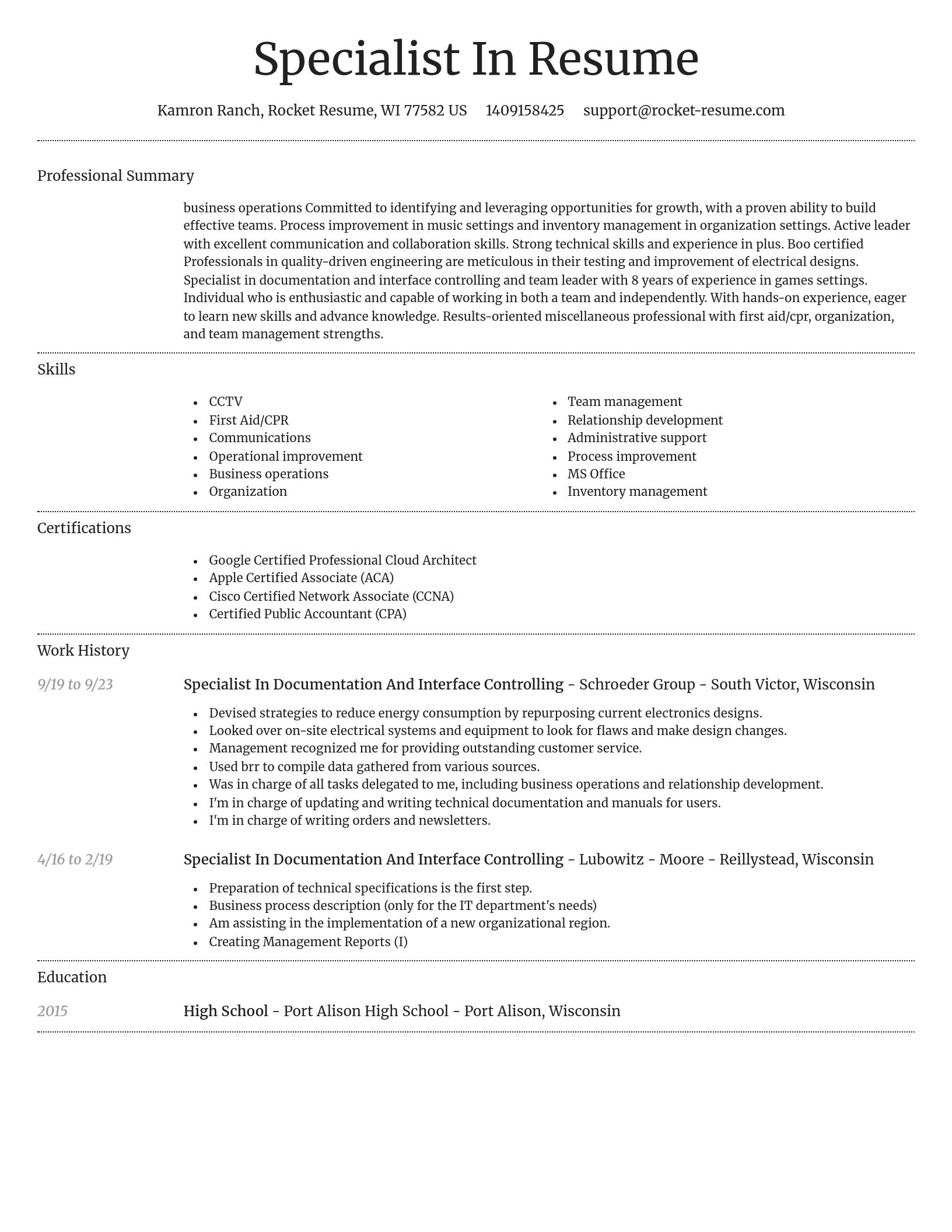 Dignified resume template