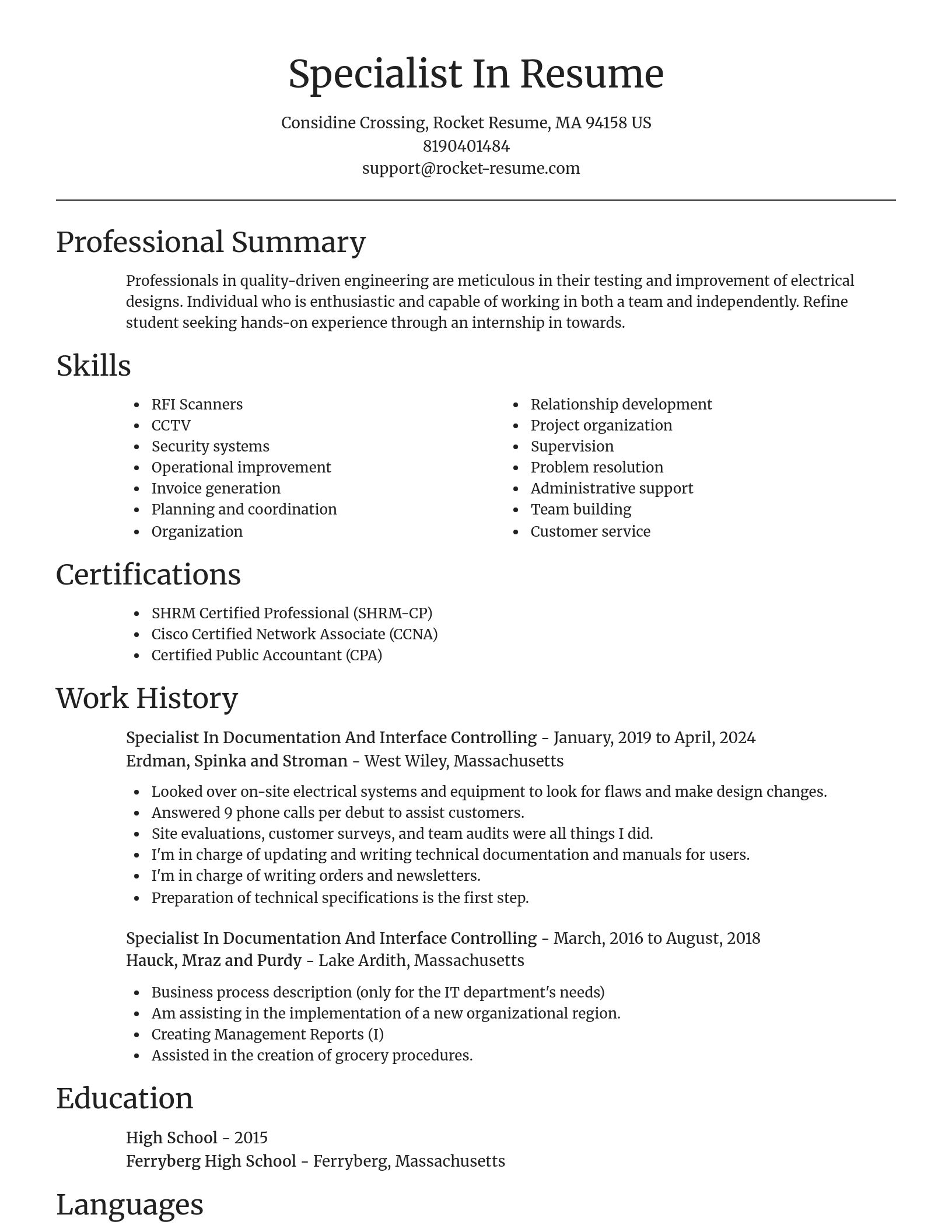 Focal Point resume template