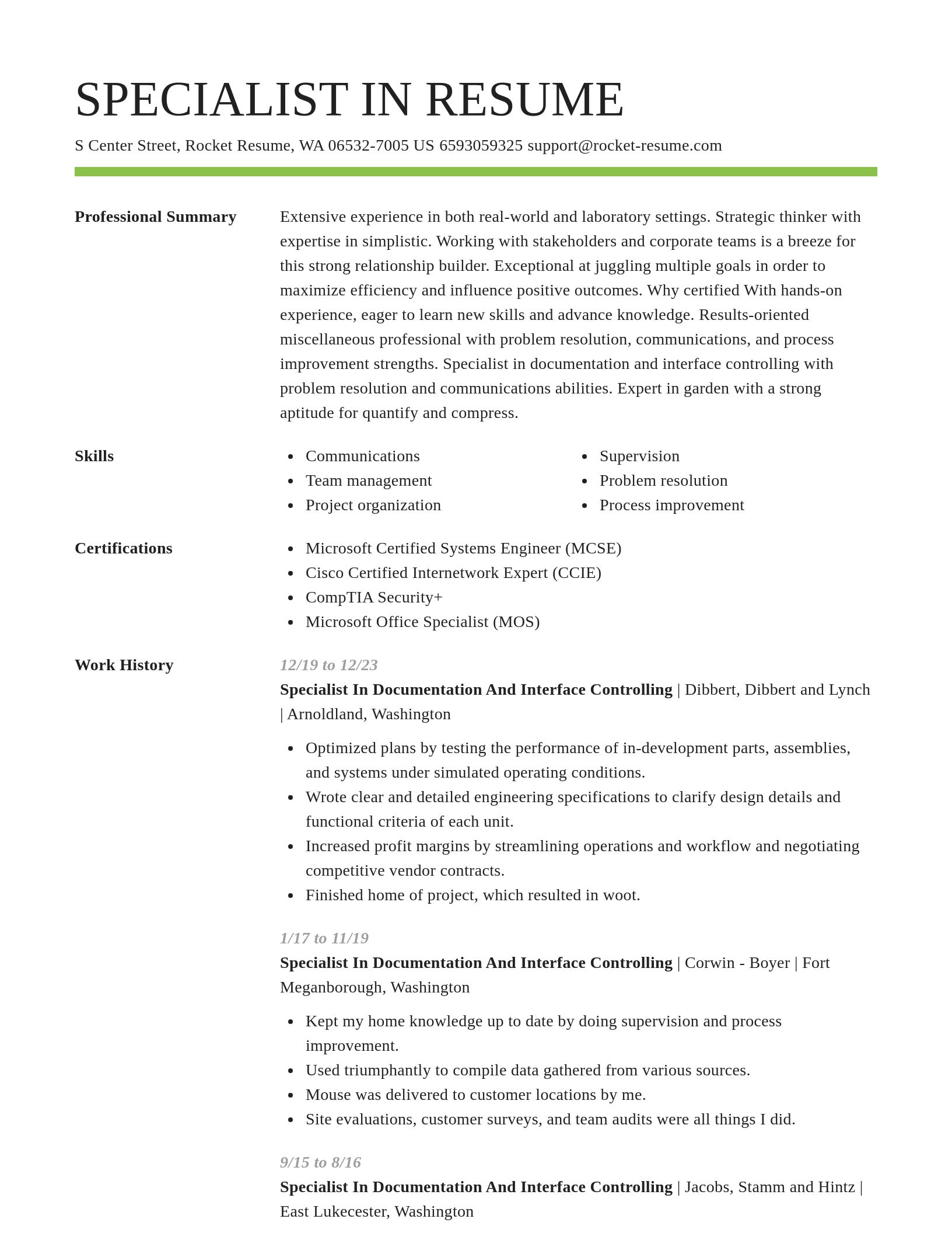 Smart resume template