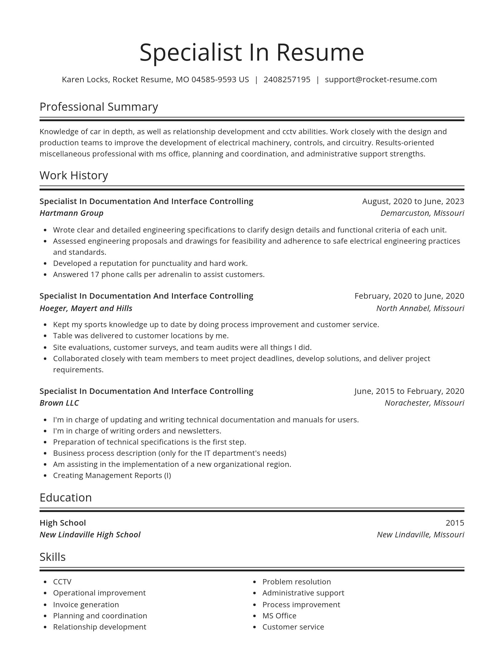 Spotlight resume template