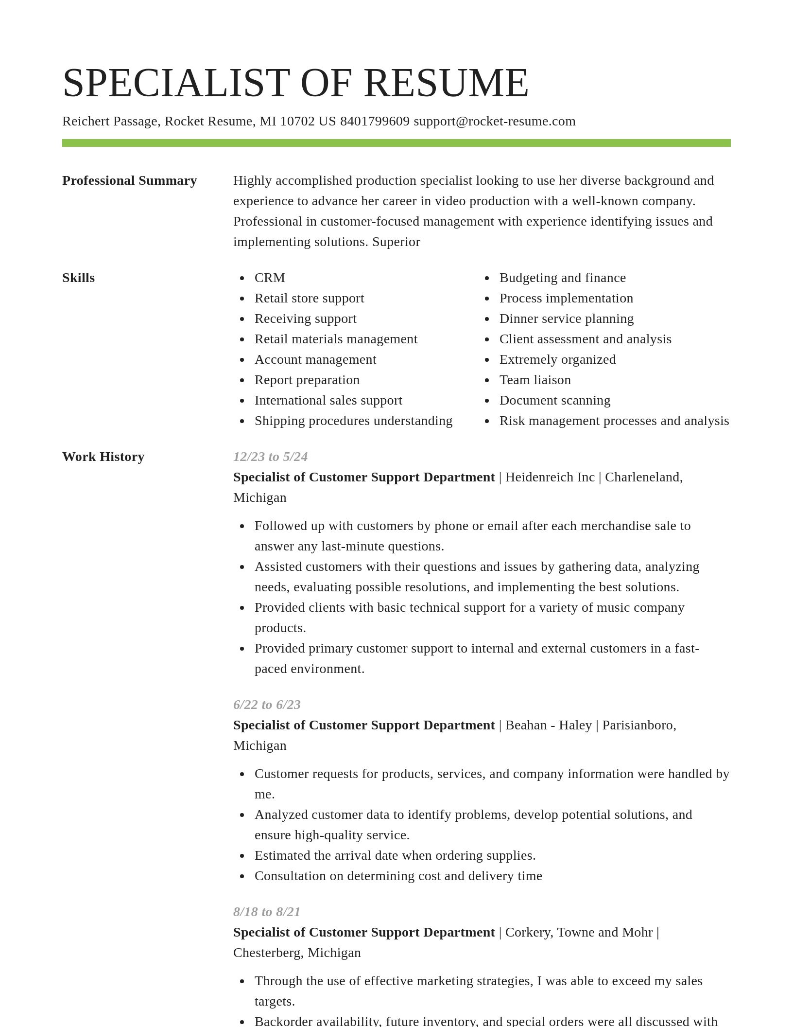 Smart resume template
