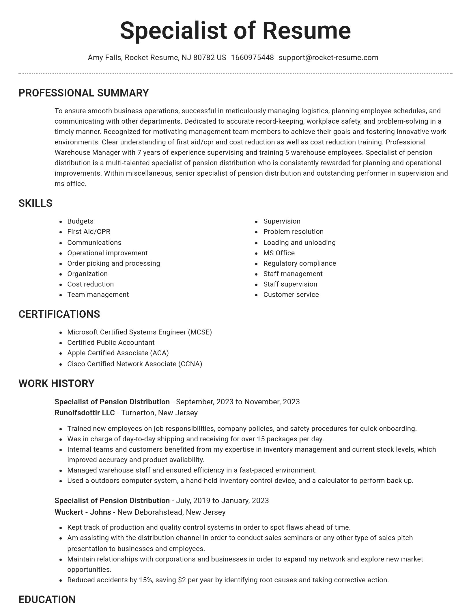 Brilliant resume template