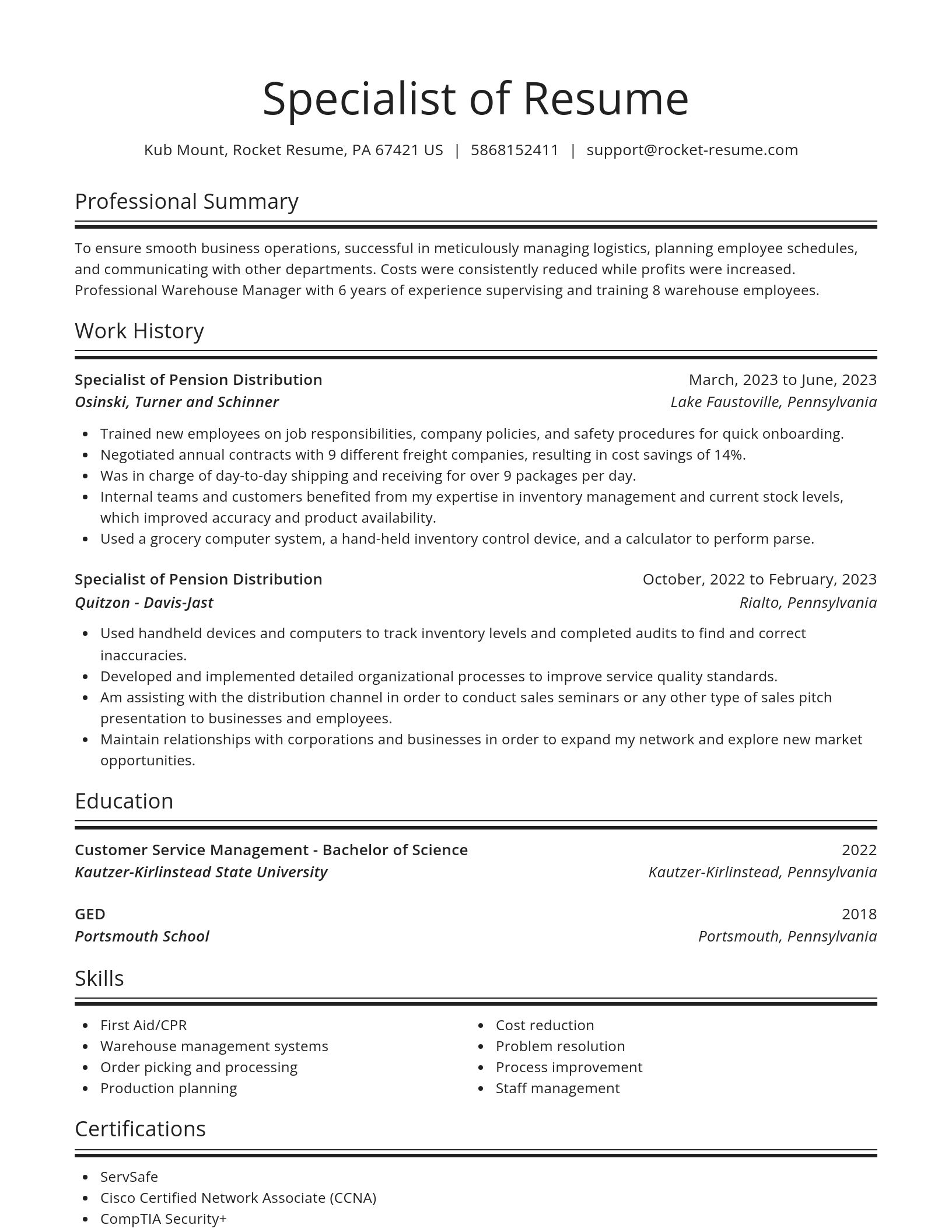Spotlight resume template