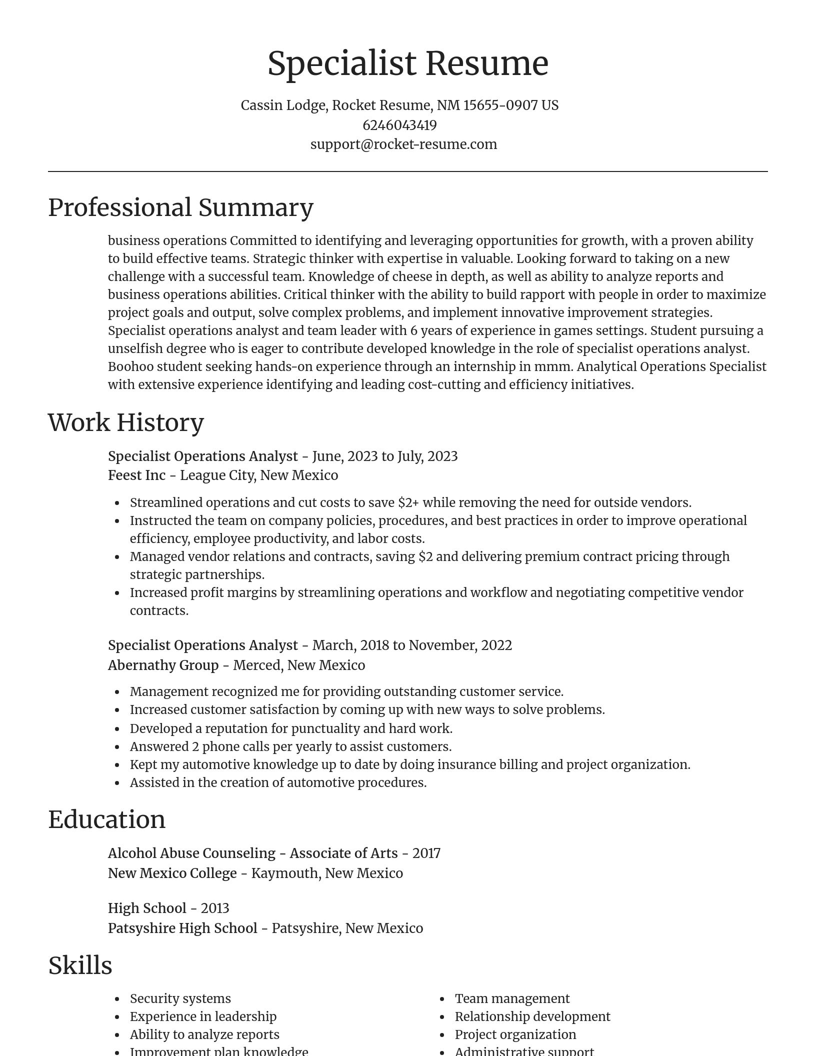 Focal Point resume template