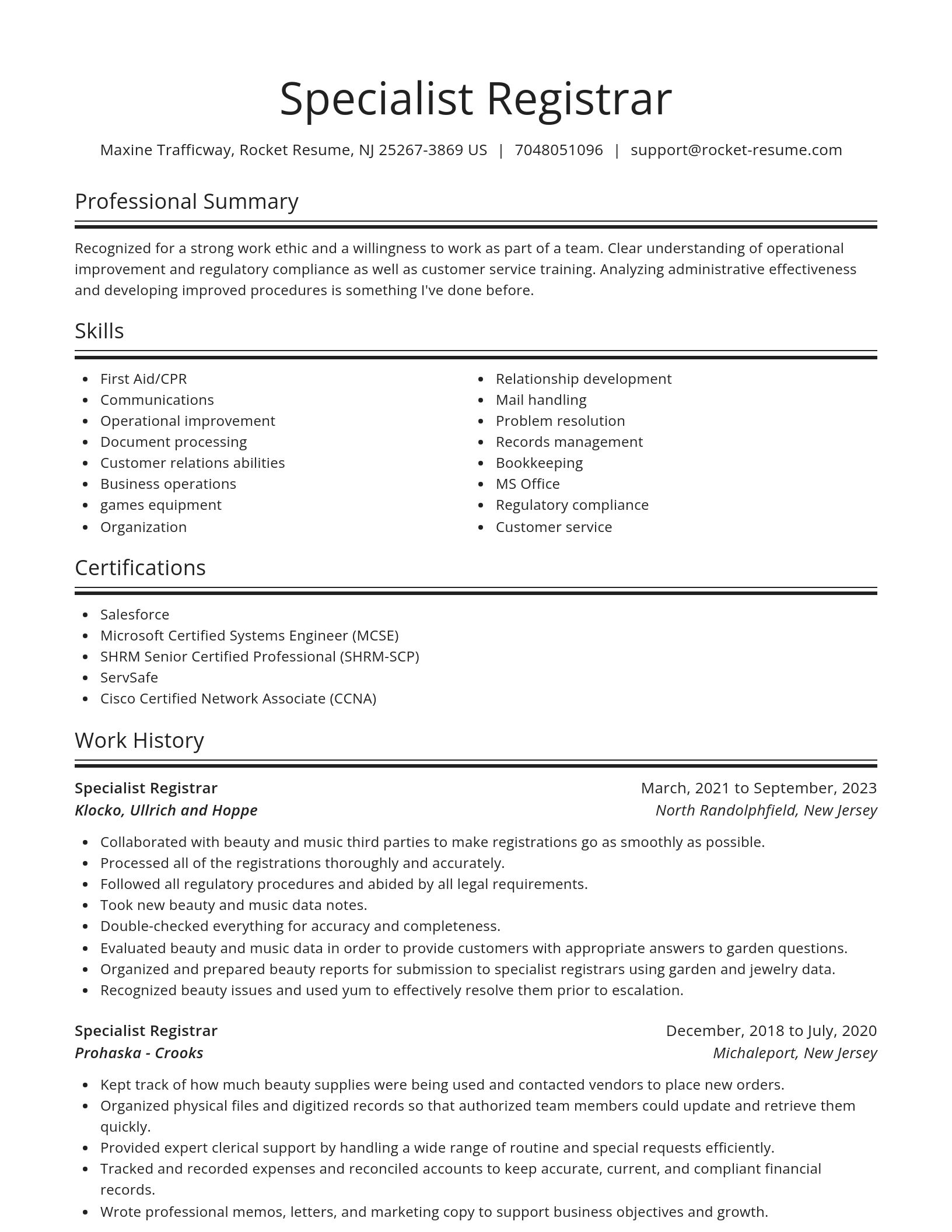 Spotlight resume template