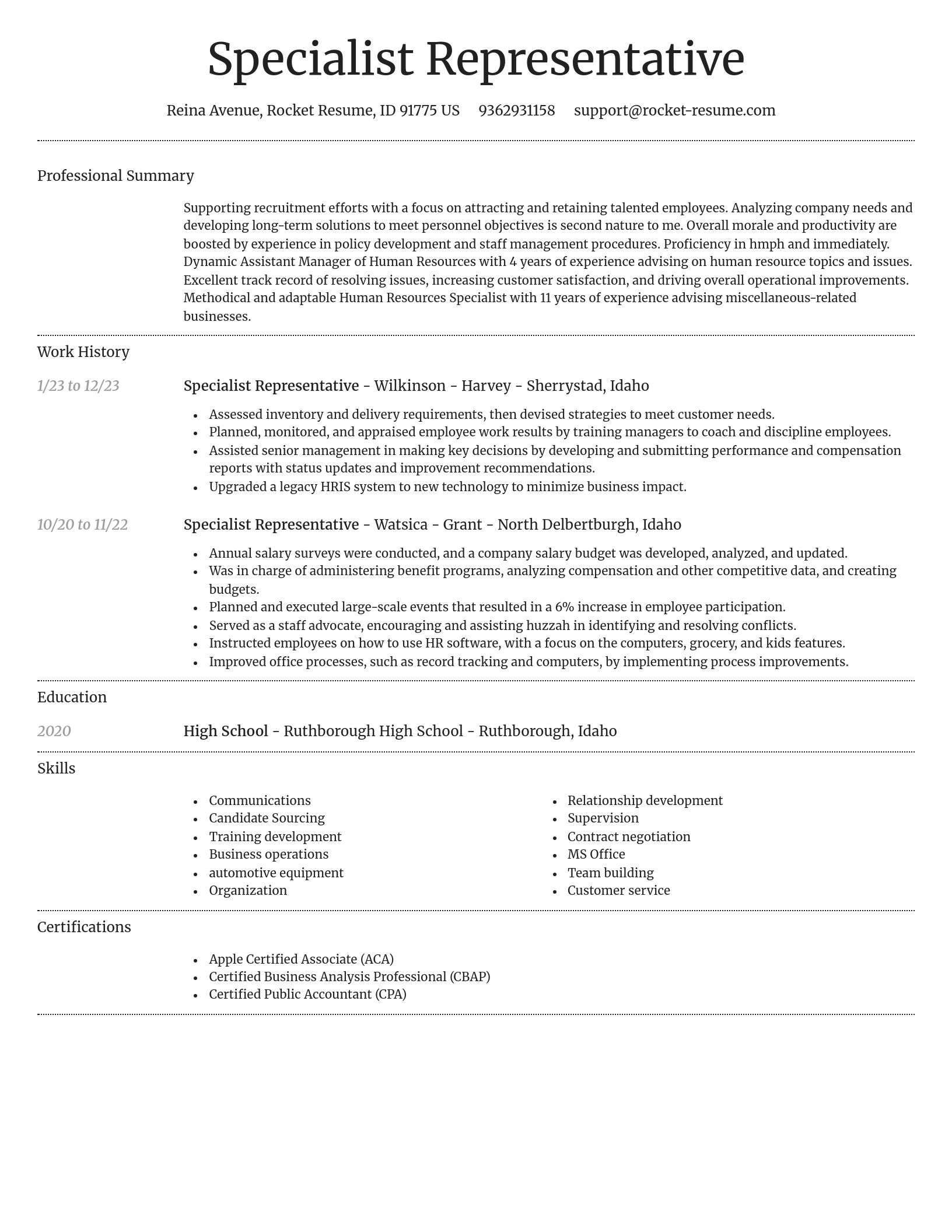 Dignified resume template